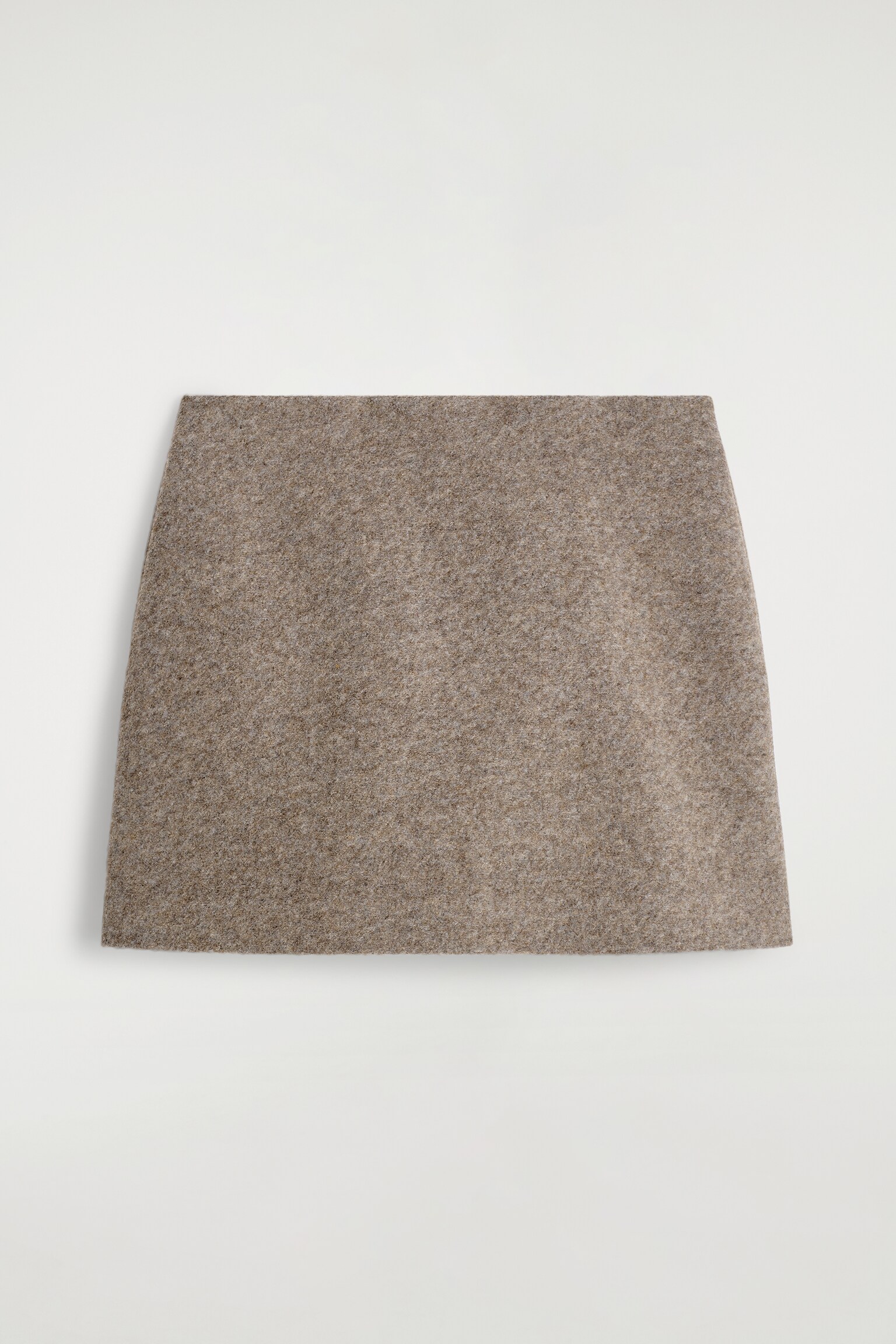 MINIGONNA IN MISTO LANA COTTA - BEIGE MÉLANGE - 2