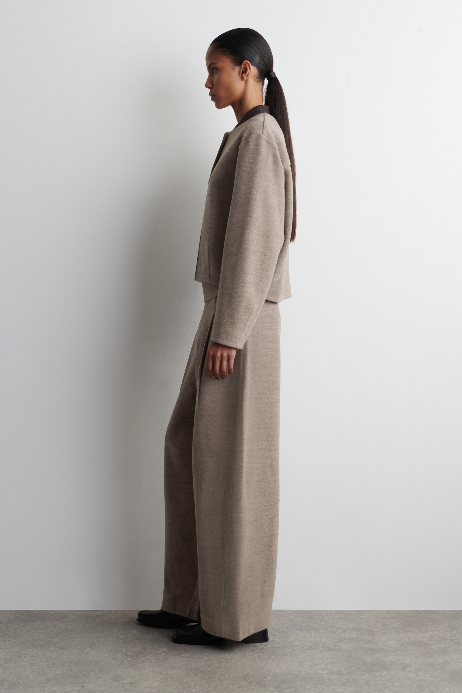 BOILED-WOOL CARDIGAN - BEIGE MÉLANGE - 7