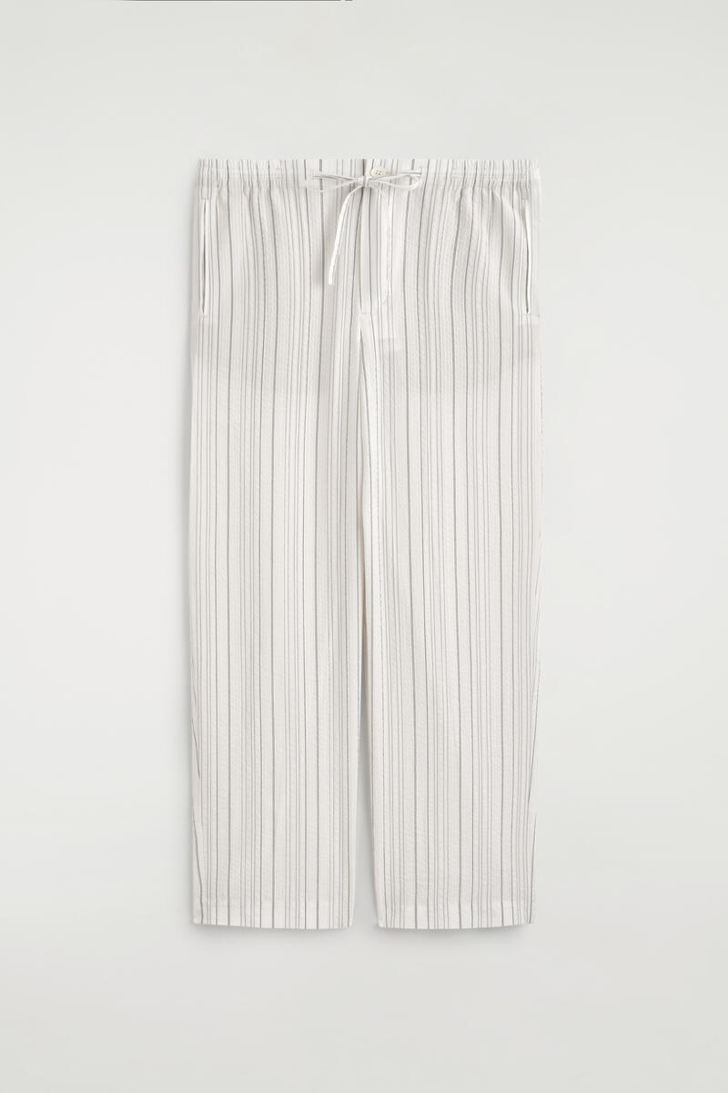 COS Seersucker Relaxed-Fit Straight-Leg Trousers In Multicolor Men's Size 54