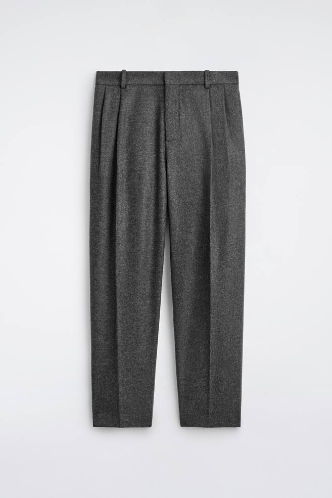 LOCKERE WOLLHOSE MIT GERADEM BEIN UND FALTEN - ANTHRAZITGRAU MELIERT/GRAU MELIERT/NAVYBLAU - 1