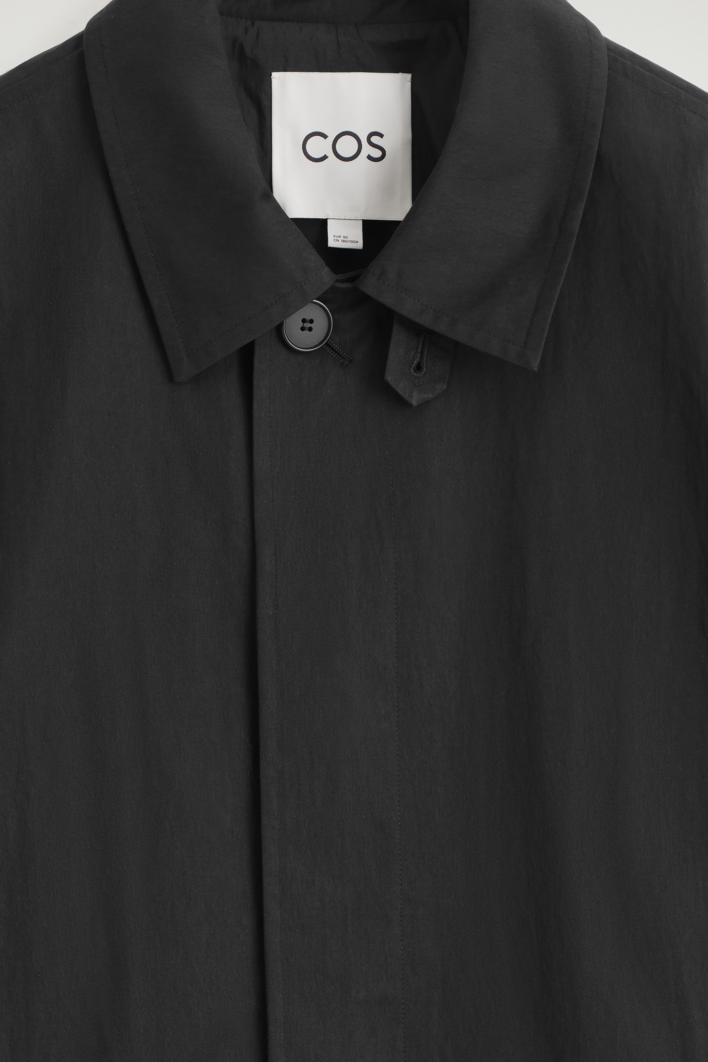 COTTON LONG TRENCH COAT - BLACK | COS US