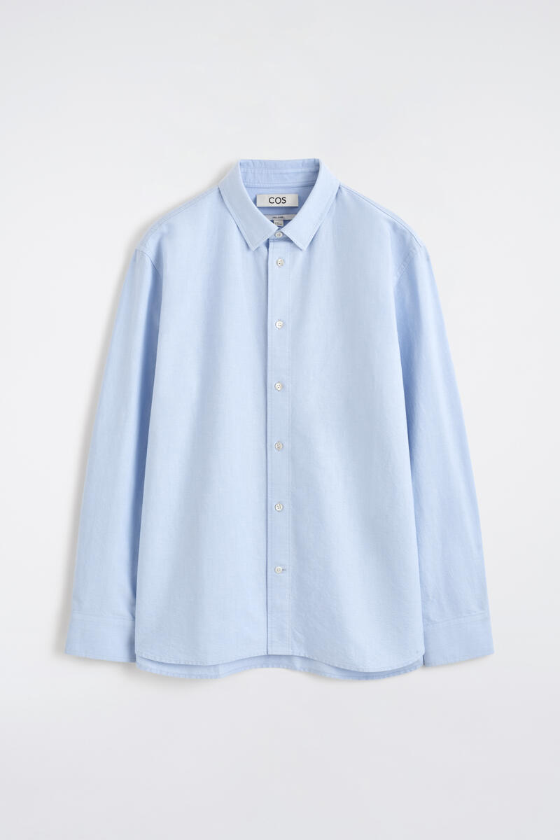Cotton Oxford Shirt in Light Blue