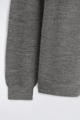 WOOL MOCK-NECK SWEATER — GRAY 7