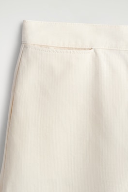 CROPPED WIDE-LEG DENIM PANTS — ECRU 5