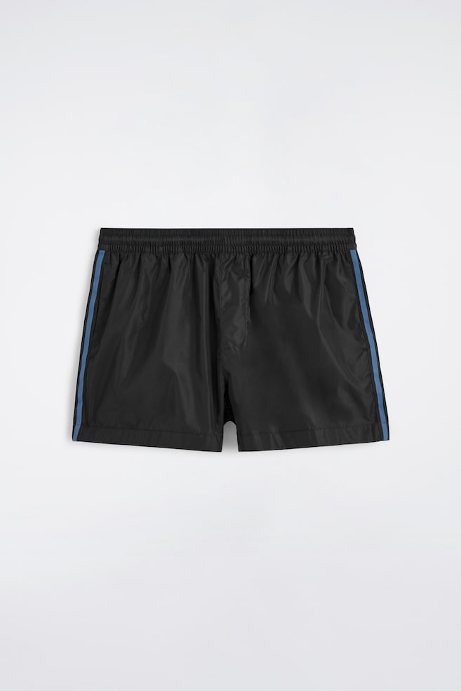 STRIPE-DETAIL SWIM SHORTS - BLACK/NAVY - 1