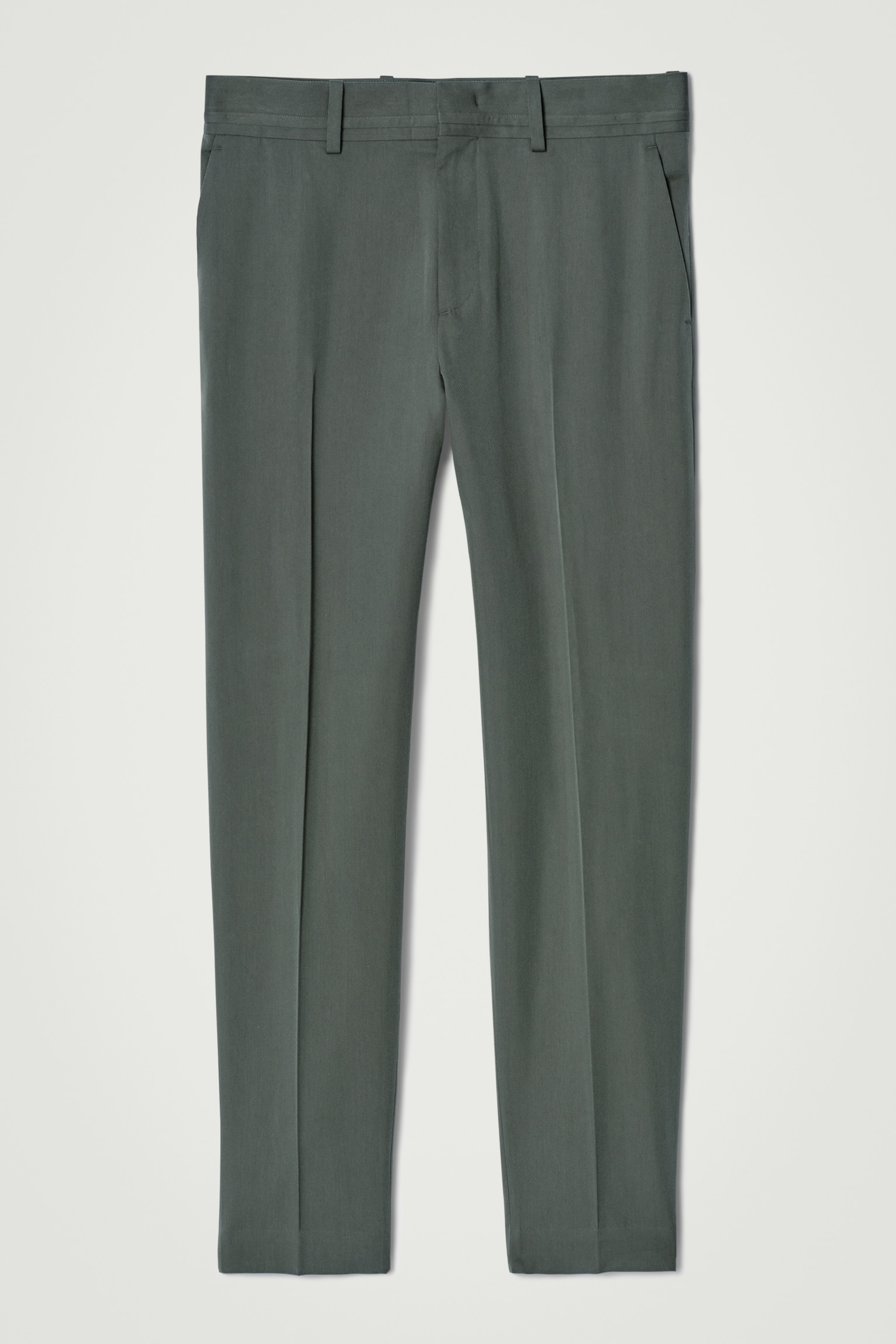 TAILORED STRAIGHT-LEG TROUSERS - DARK GREEN/NAVY - 2