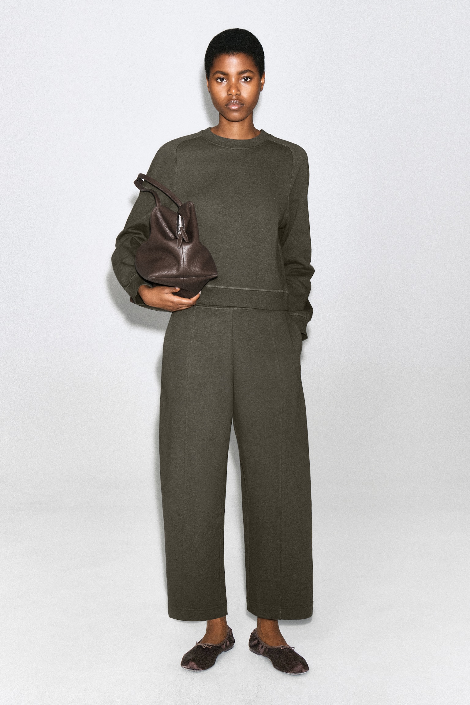 SWEATSHIRT AUS BAUMWOLLE - BRAUN - 1