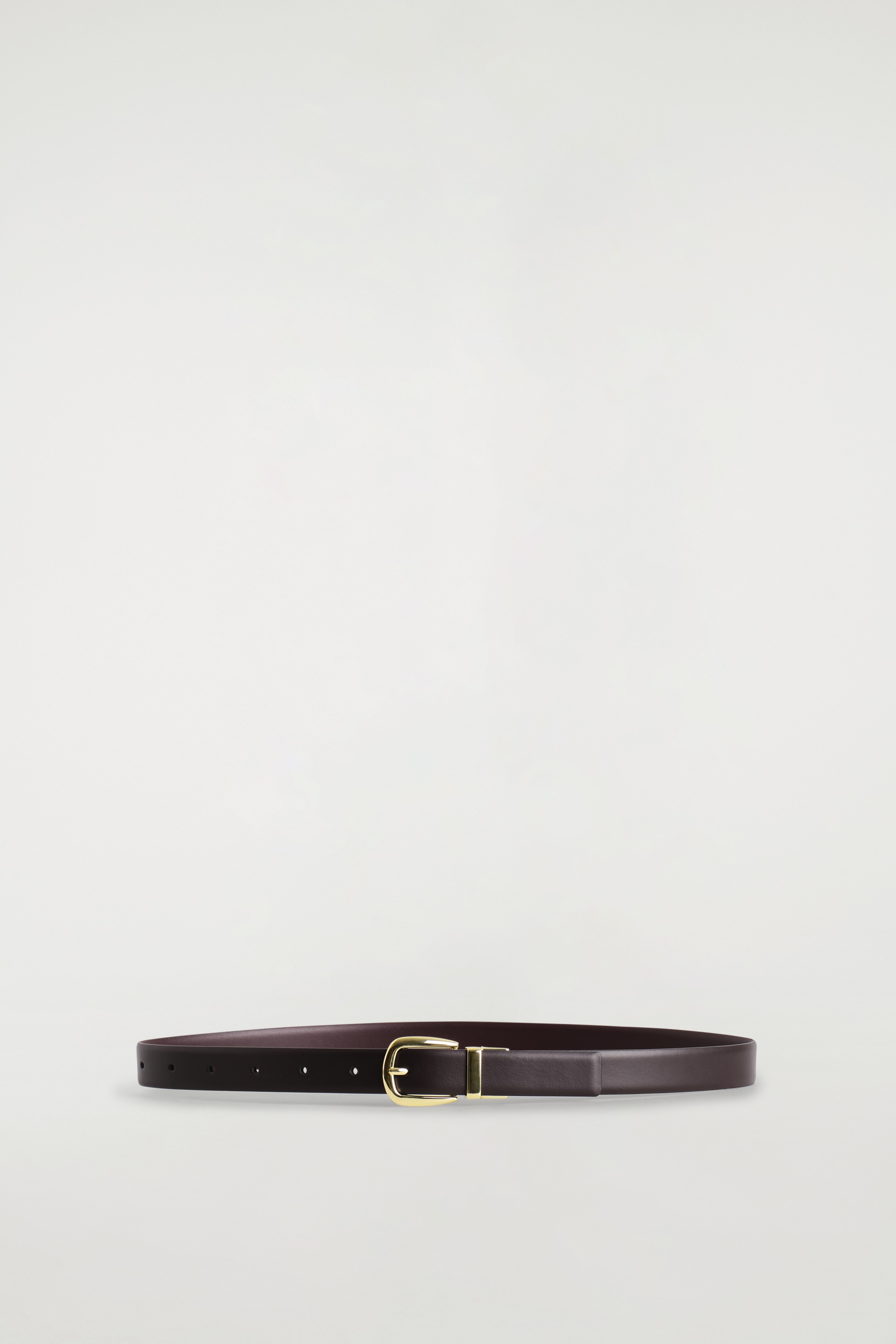 OMKEERBARE LEREN RIEM - BRUIN / BORDEAUX