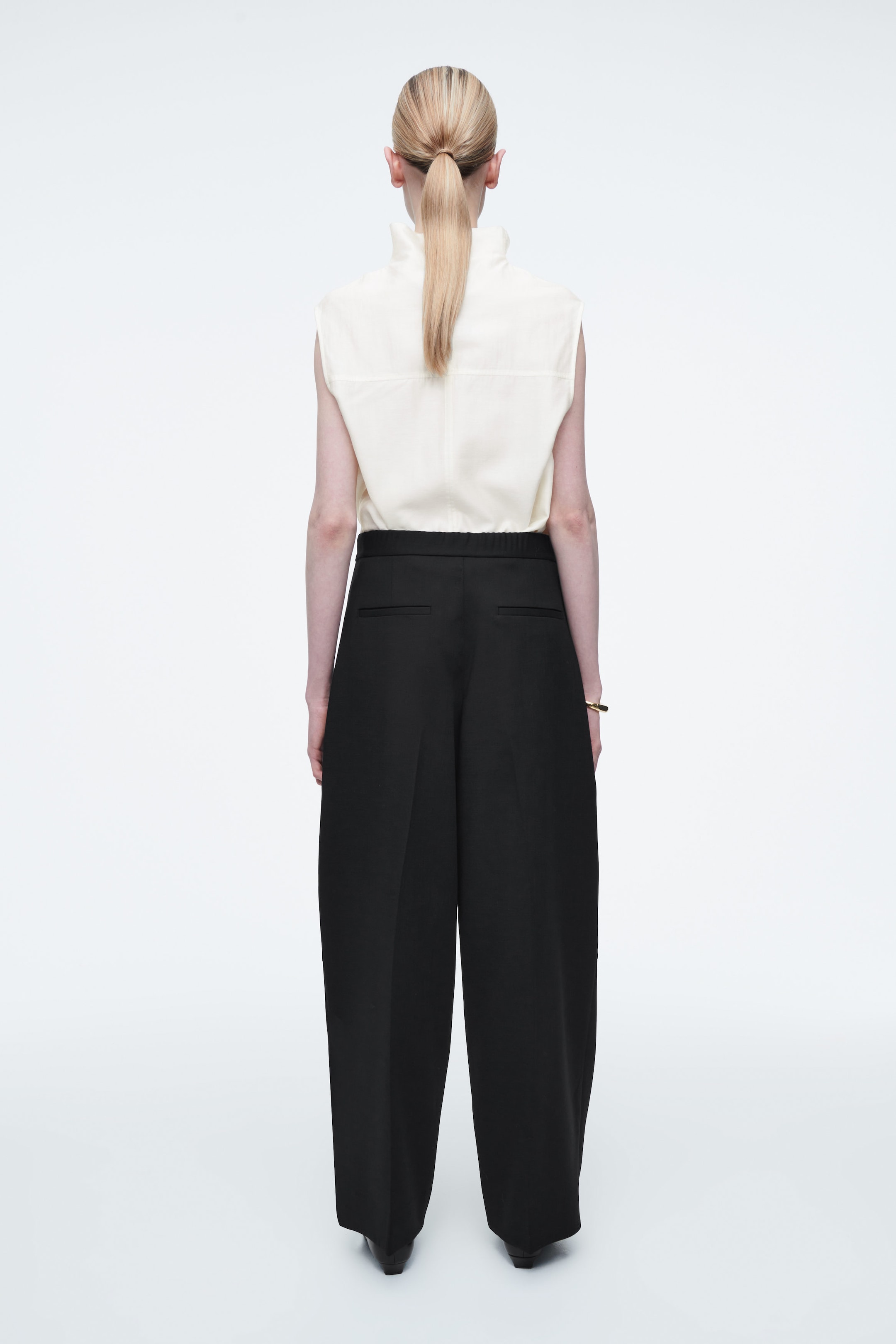 WOOL-BLEND WIDE-LEG PANTS