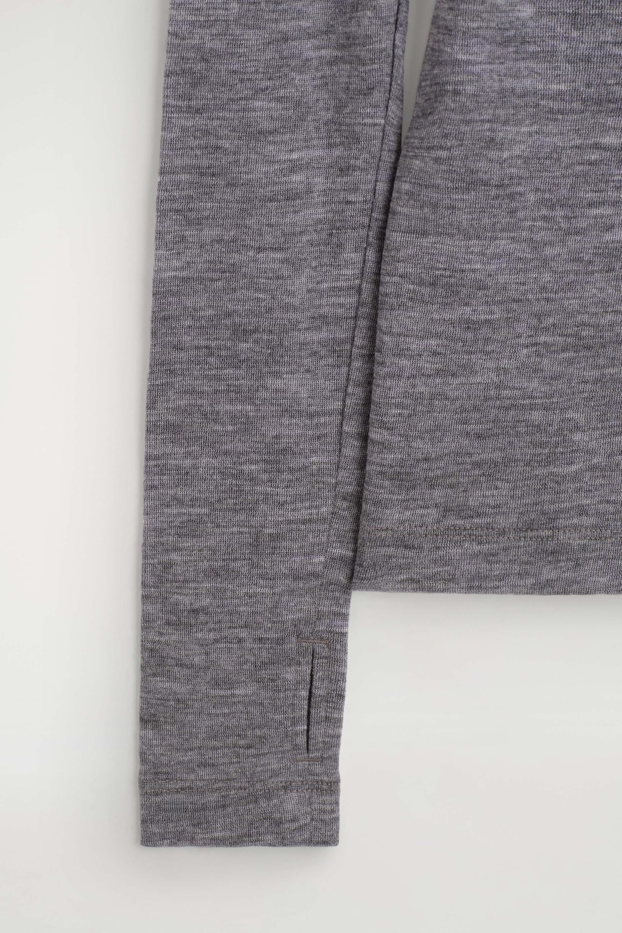SLIM MERINO WOOL TOP — GRAY MÉLANGE