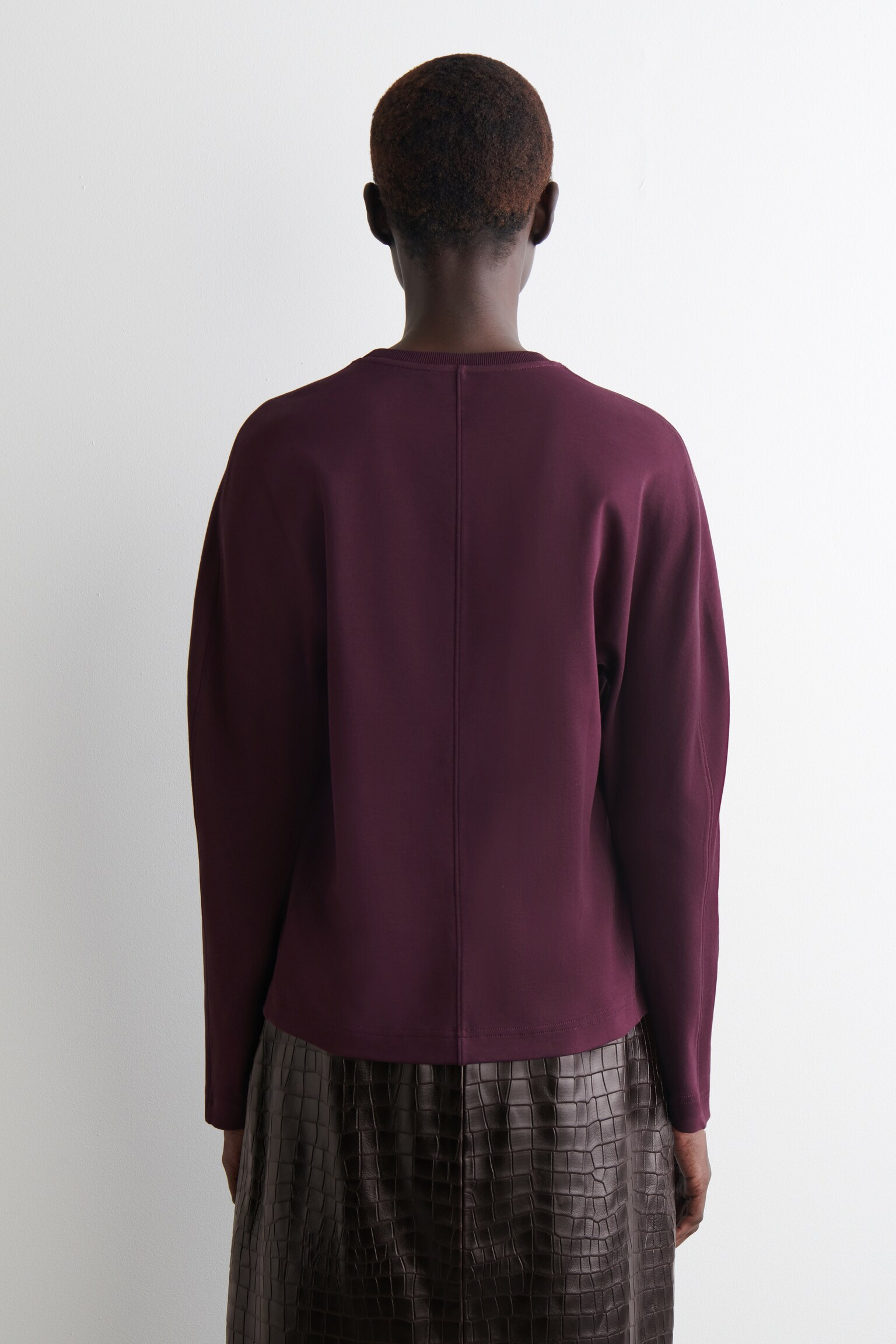 HAUT À SILHOUETTE ARRONDIE EN JERSEY - ROUGE PROFOND/BLANC - 4