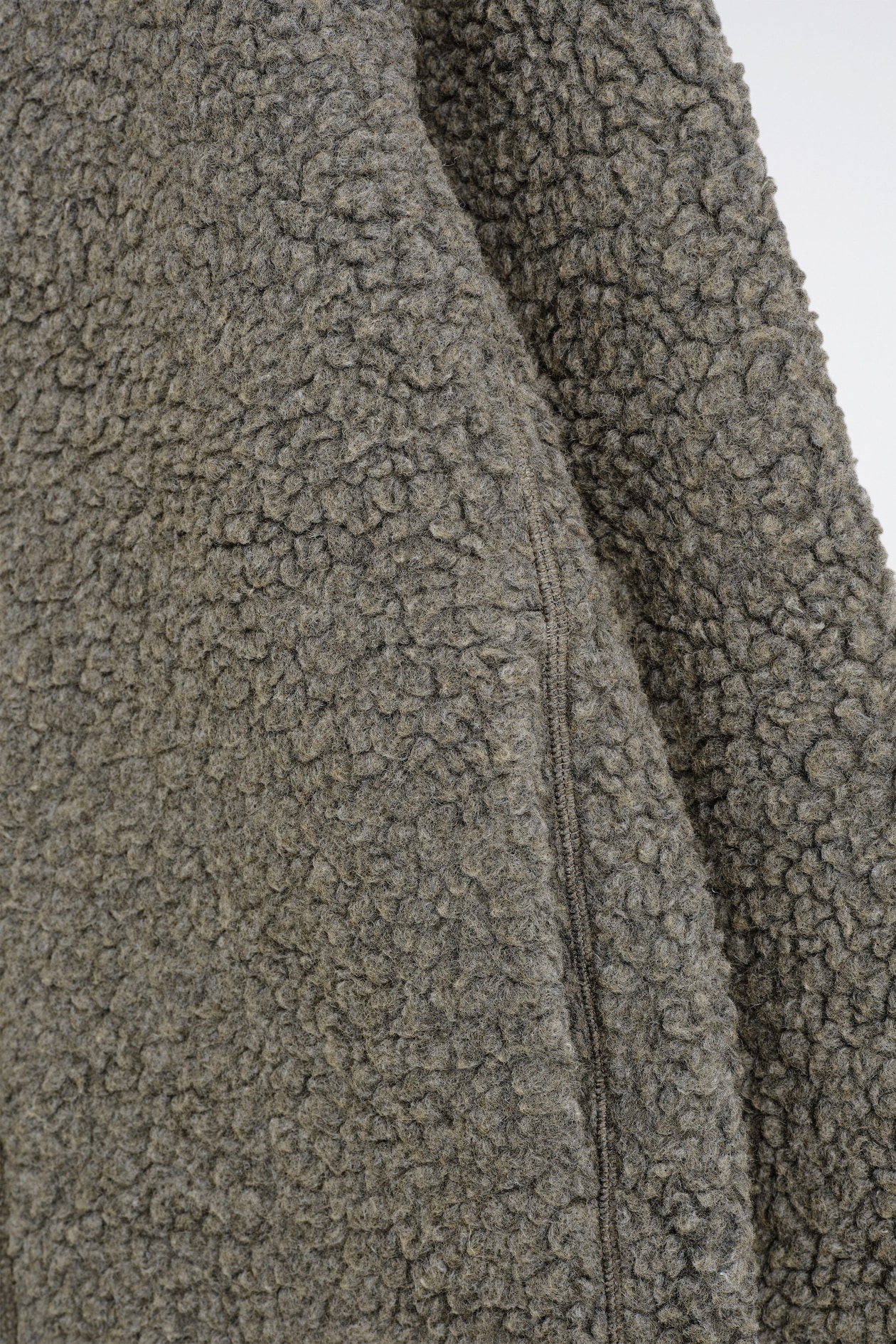 HOODED TEDDY JACKET — LIGHT-BROWN MÉLANGE