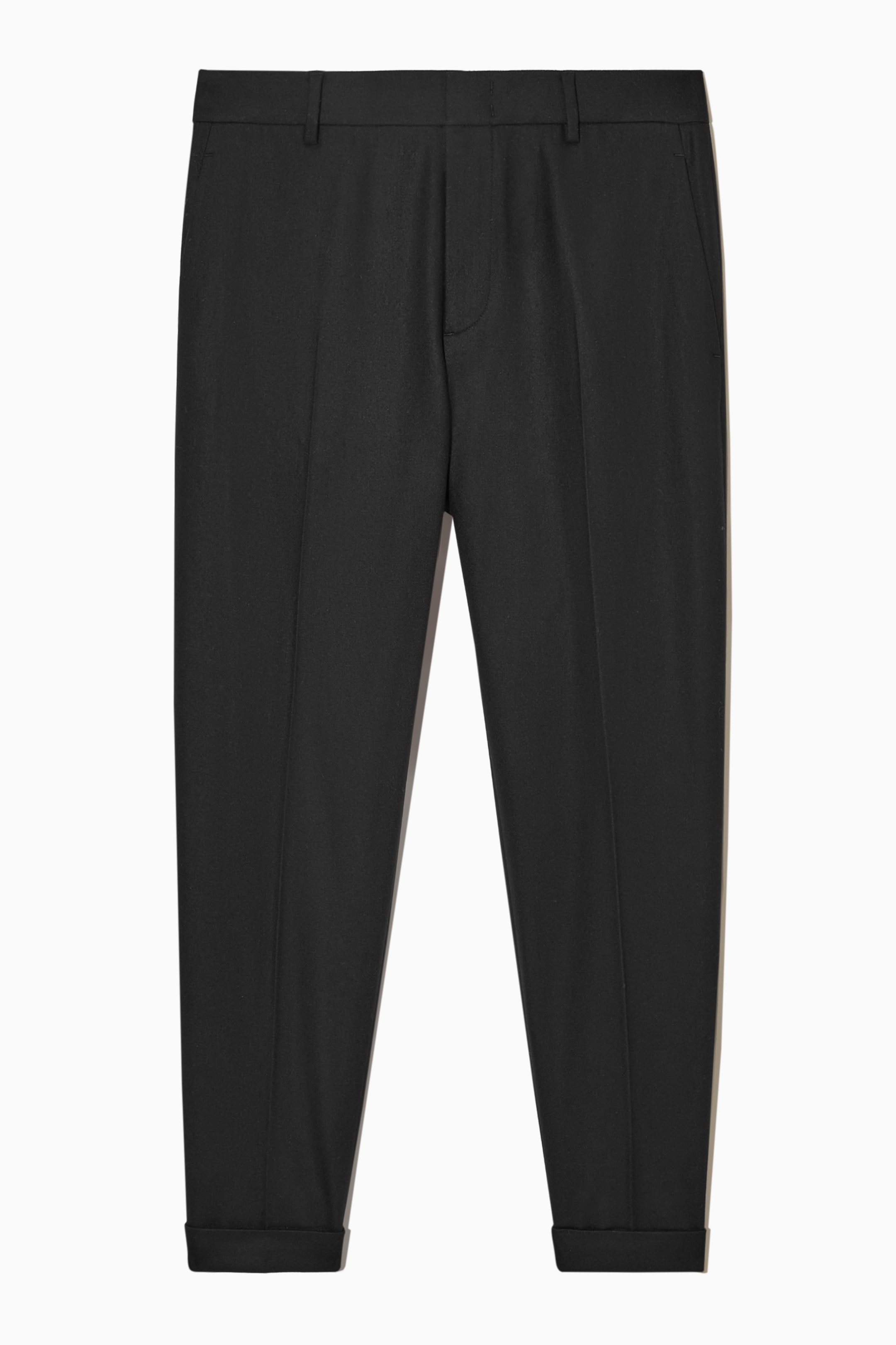 Grösseres Bild ansehen: SCHMAL ZULAUFENDE WOLLHOSE MIT UMSCHLAG - SCHWARZ - HERREN | H&M CH 1