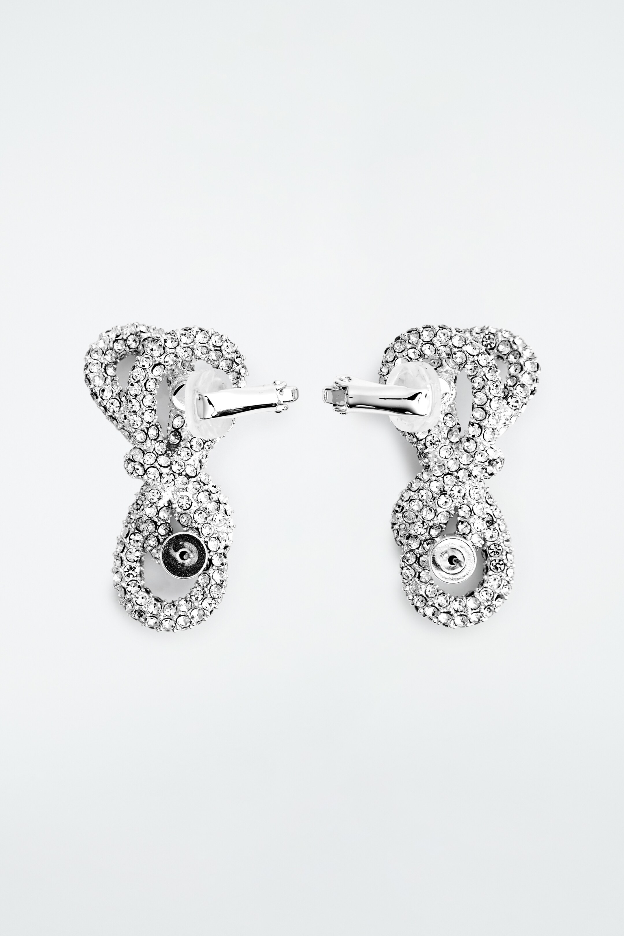 Ingrandisci l'immagine: KNOTTED BOW CRYSTAL CLIMBER EARRINGS - SILVER - DONNA | H&M CH 2