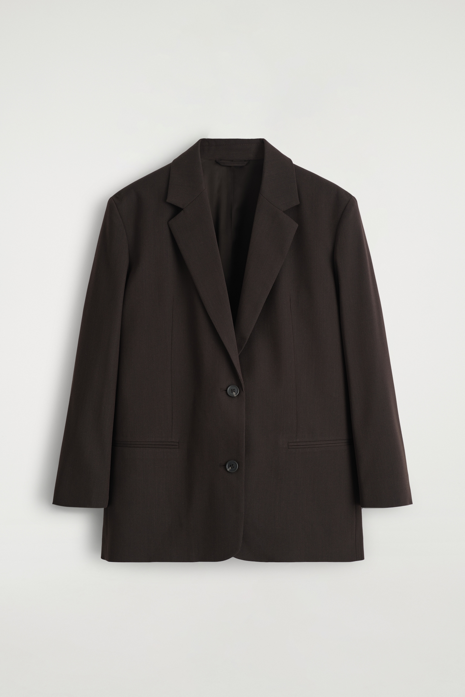 BLAZER DE MEZCLA DE LANA MERINO - MARRÓN OSCURO