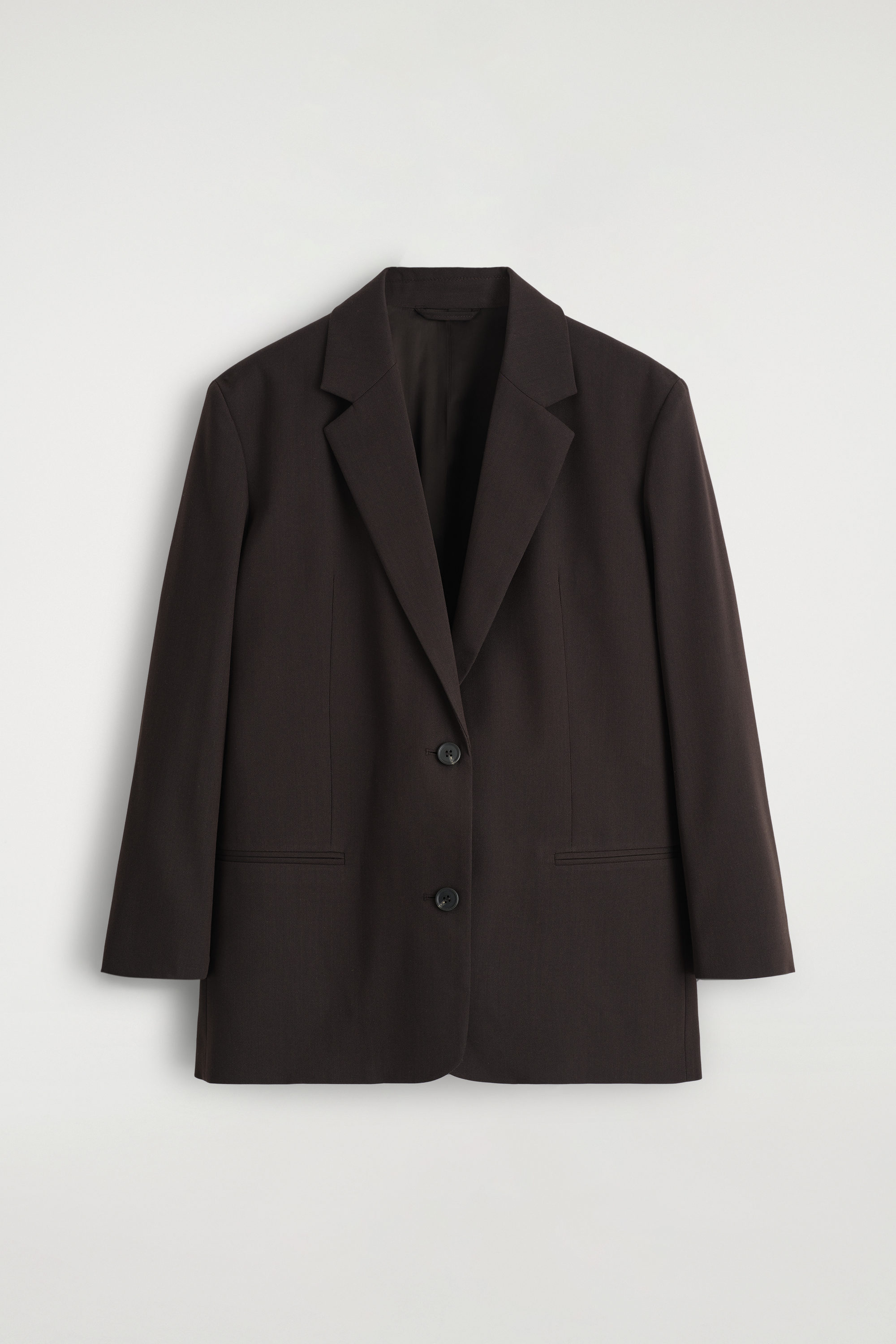 BELTED HERRINGBONE WOOL COAT - DARK GREY | COS