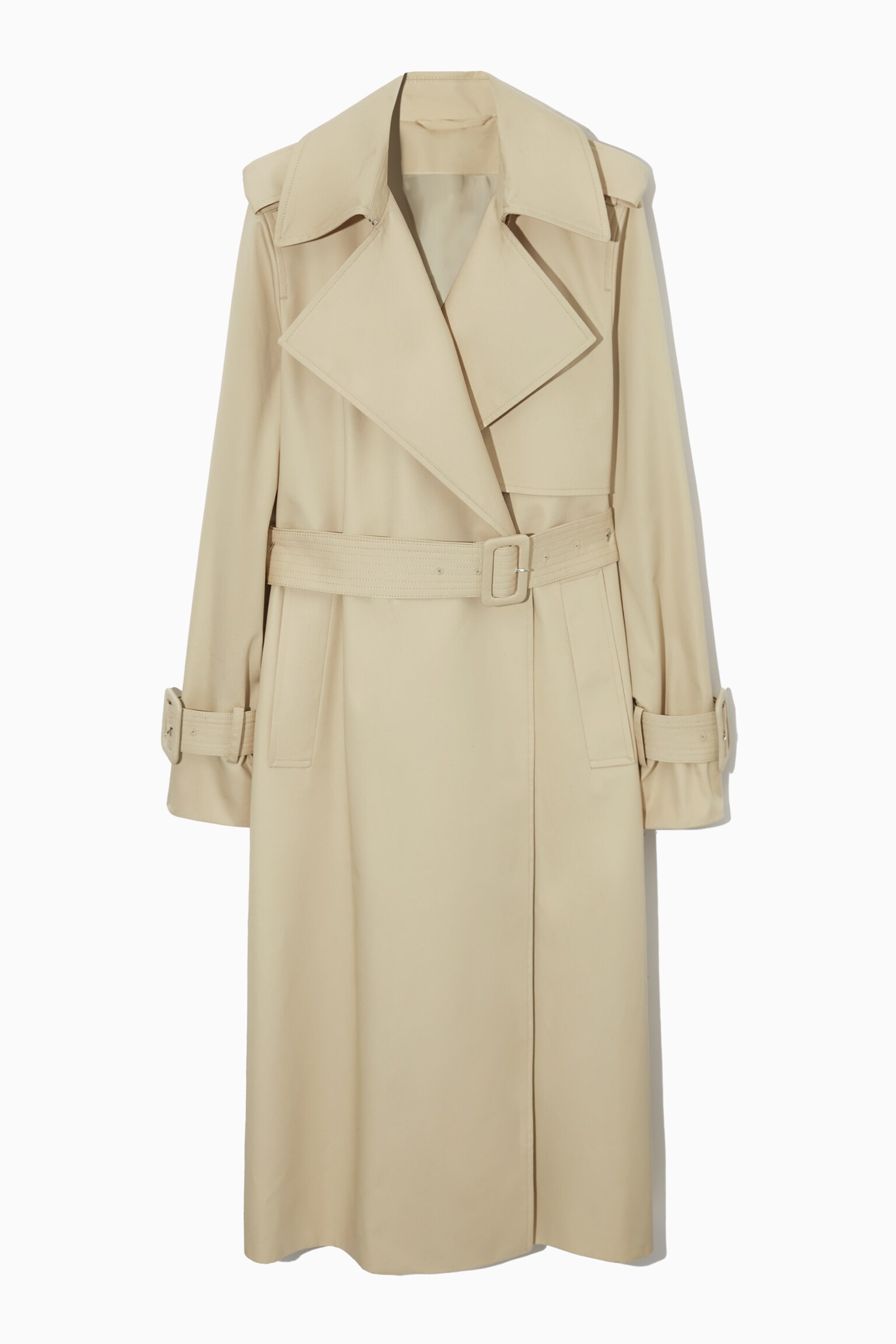 CLASSIC BELTED TRENCH COAT - BEIGE