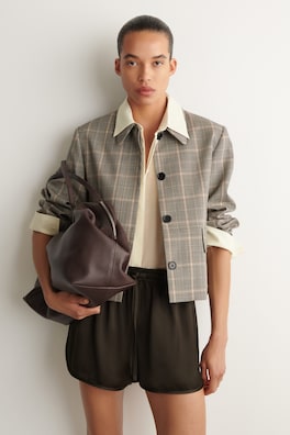 CHECKED WOOL JACKET — BEIGE / CHECKED 1
