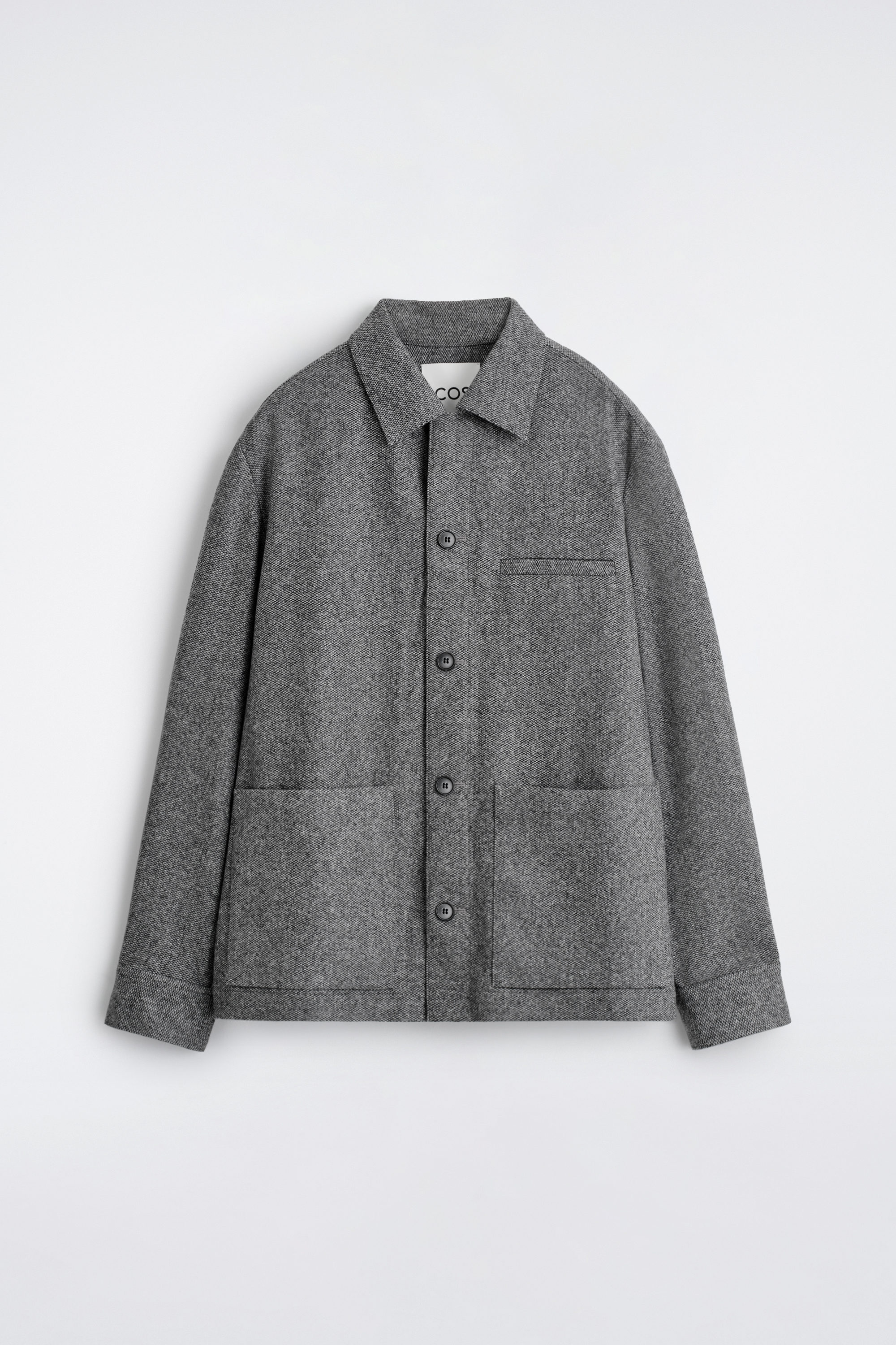 WOOL OVERSHIRT - GRAY / BIRDSEYE | COS US