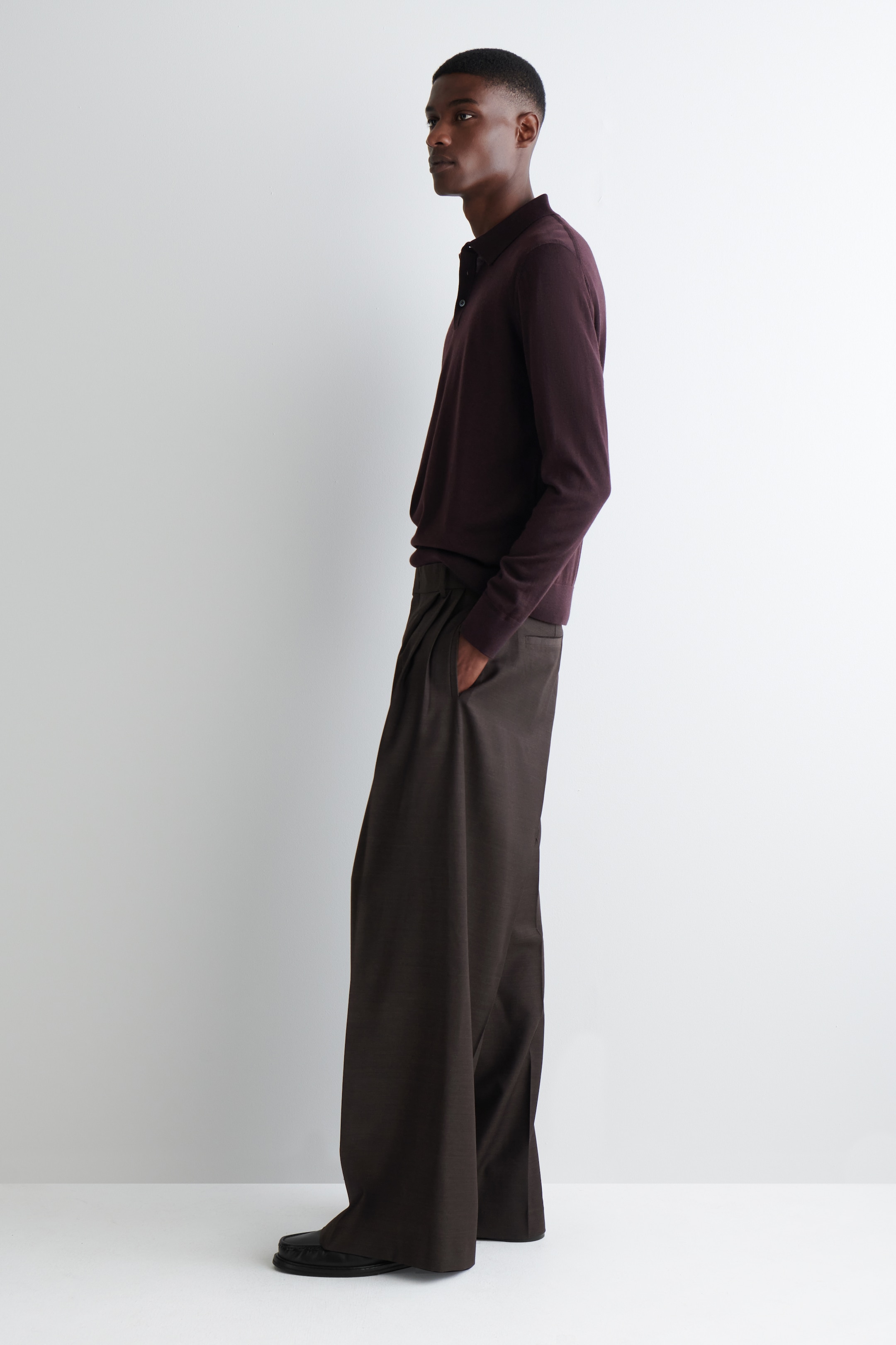 Visualizza immagine più grande: POLO SLIM IN LANA MERINO - BORDEAUX - UOMO | H&M IT 4