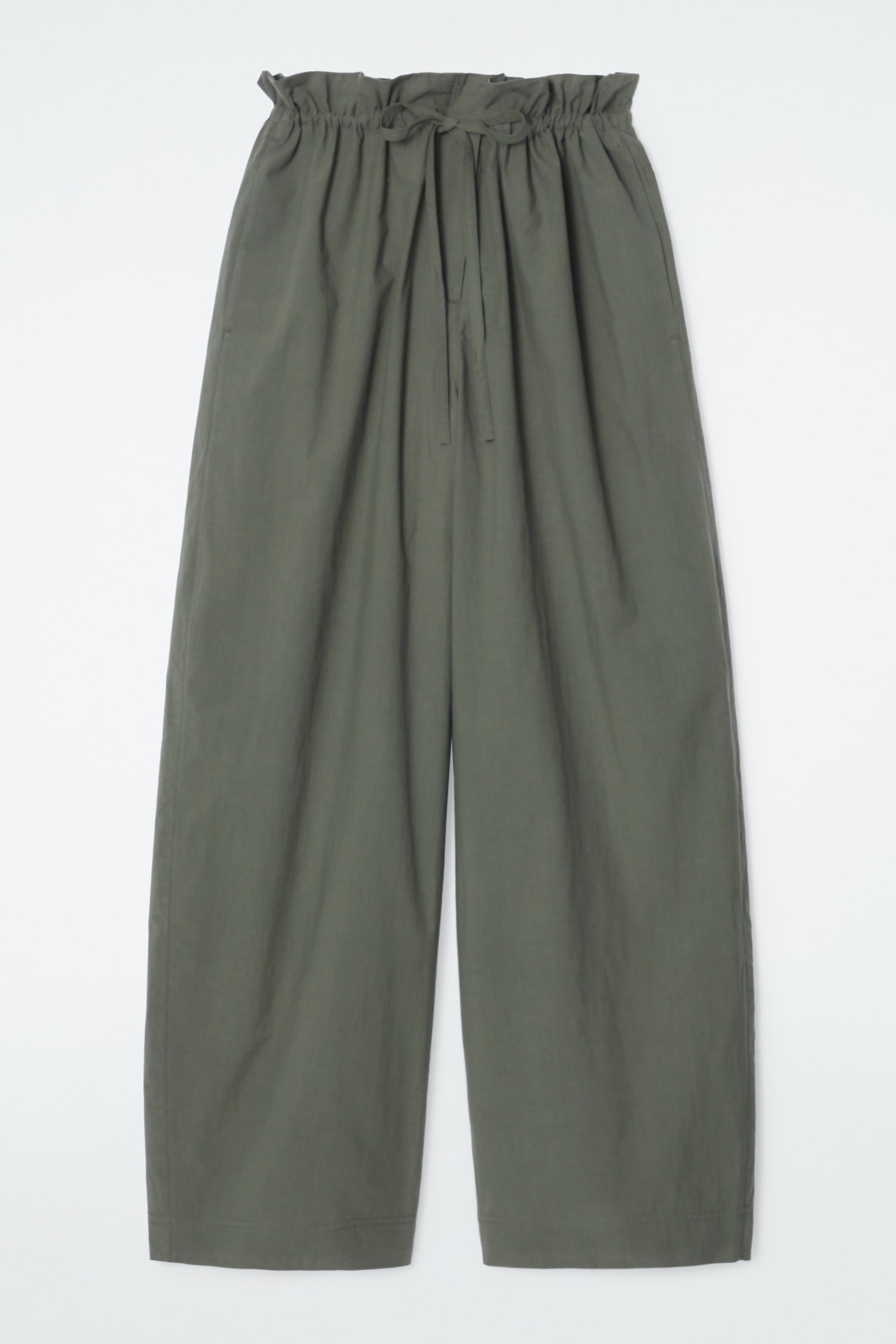 View larger image: PAPERBAG BARREL-LEG TROUSERS - KHAKI - Ladies | H&M GB 1