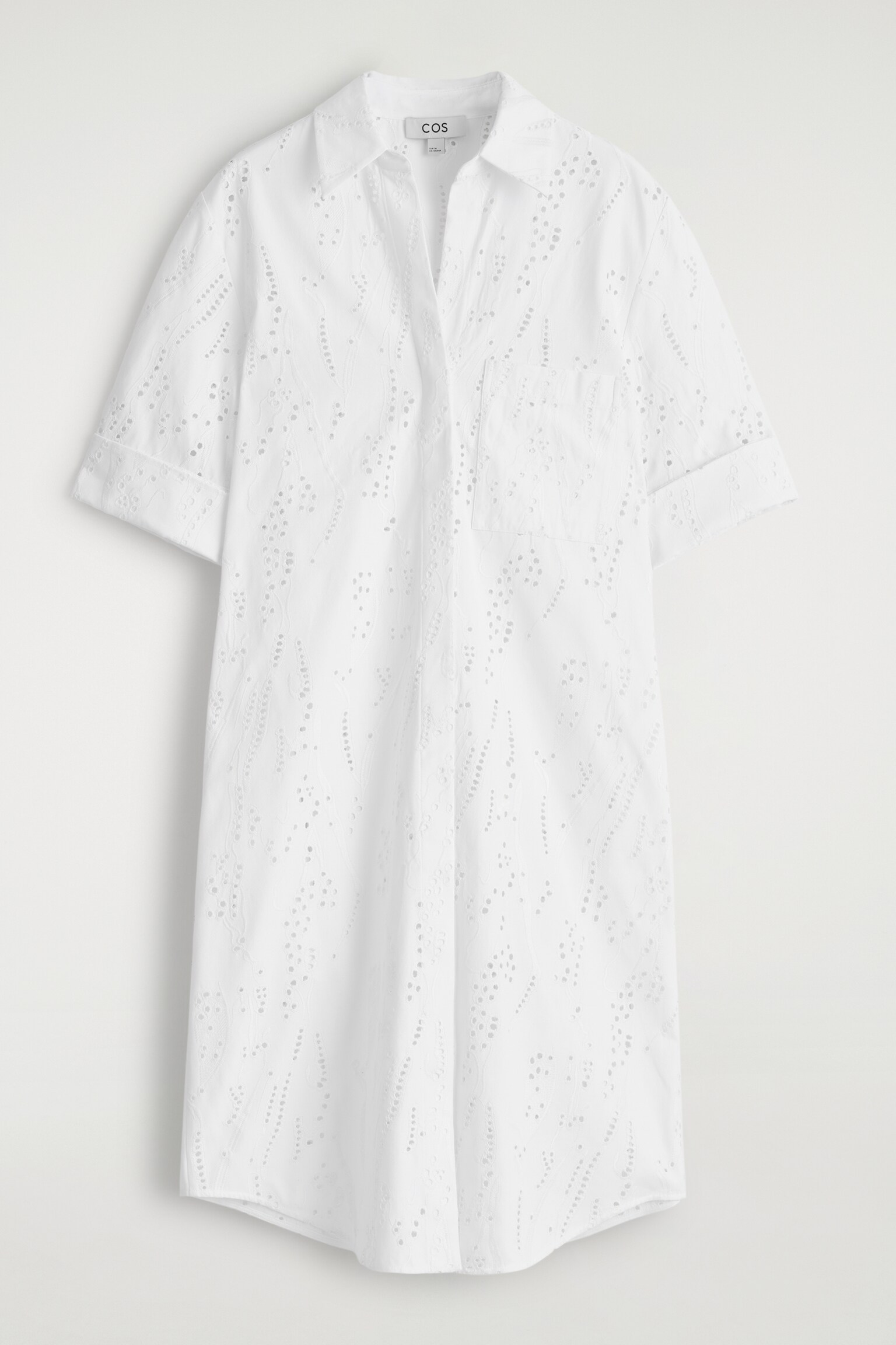 ROBE-CHEMISE BRODERIE ANGLAISE - BLANC - 2
