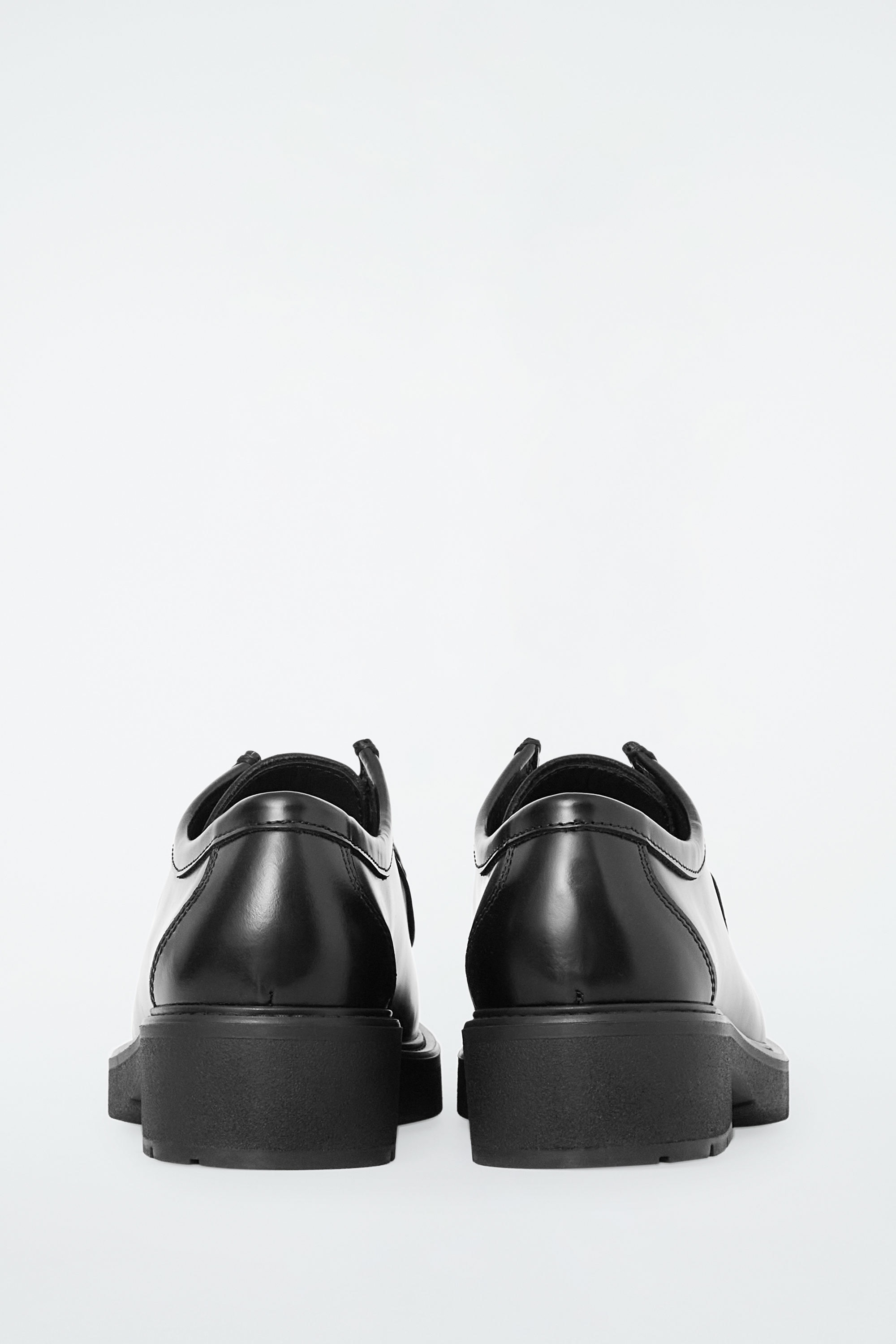 CHUNKY LEATHER LACE-UP SHOES - BLACK | COS