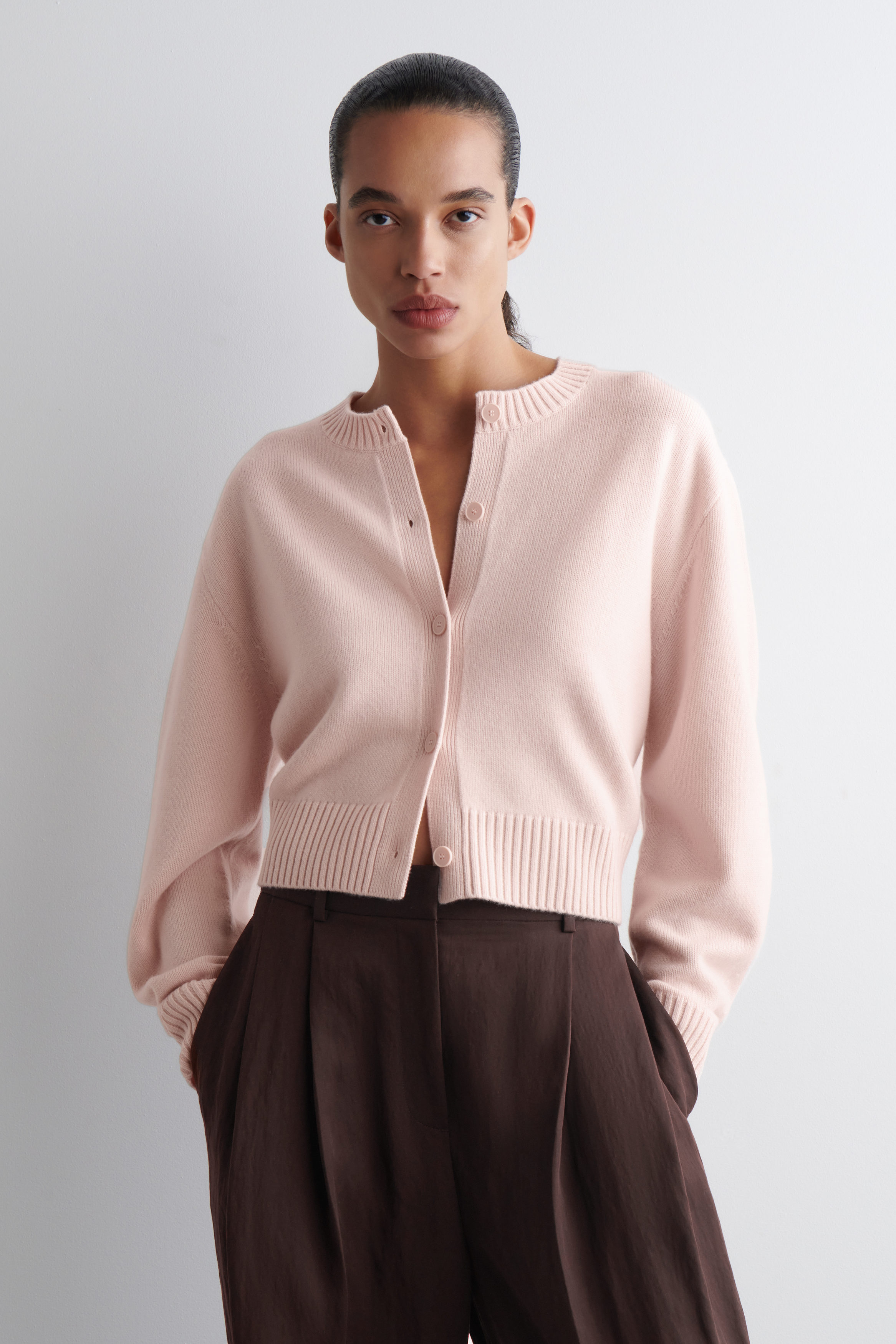 MERINO WOOL CARDIGAN - LIGHT PINK | COS US