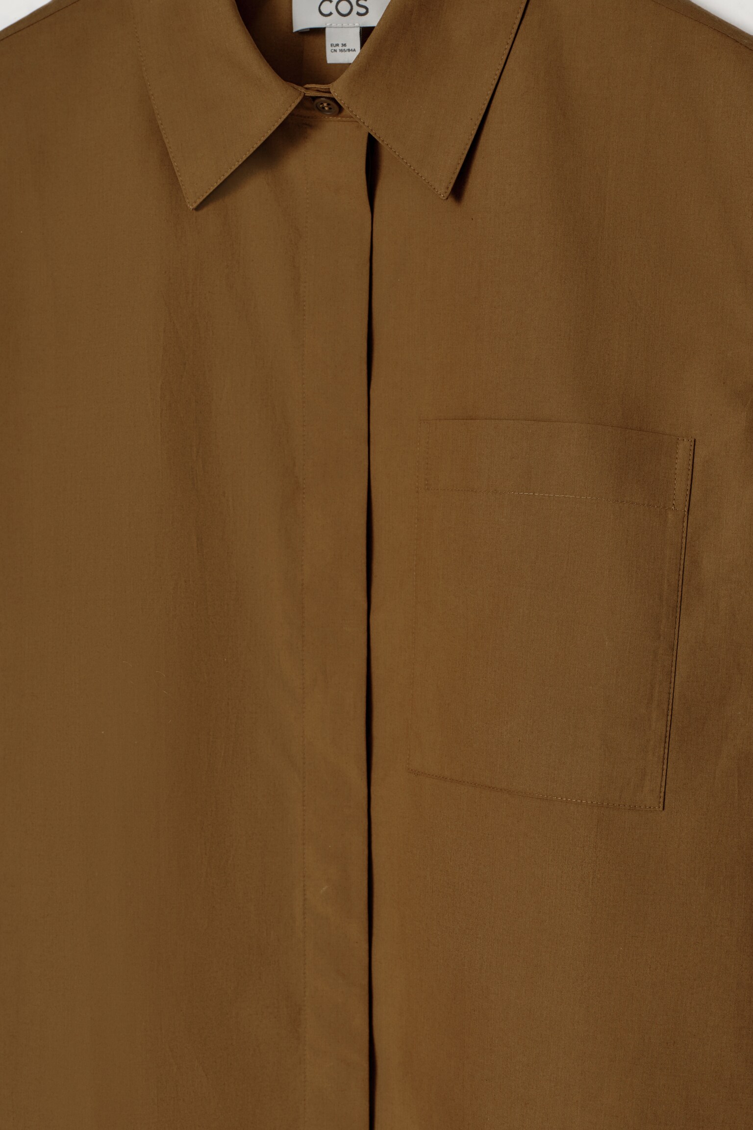 CAMISA CROP DE ALGODÓN DE MANGA CORTA - MARRÓN/ROSA/BLANCO/ROSA - 5