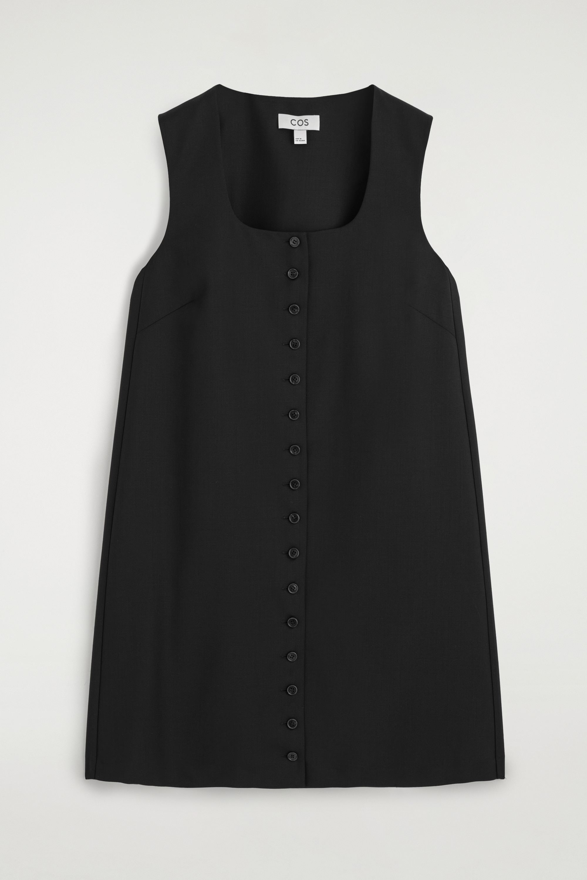 MINIKLEID AUS WOLL-TWILL MIT KNÖPFEN - SCHWARZ