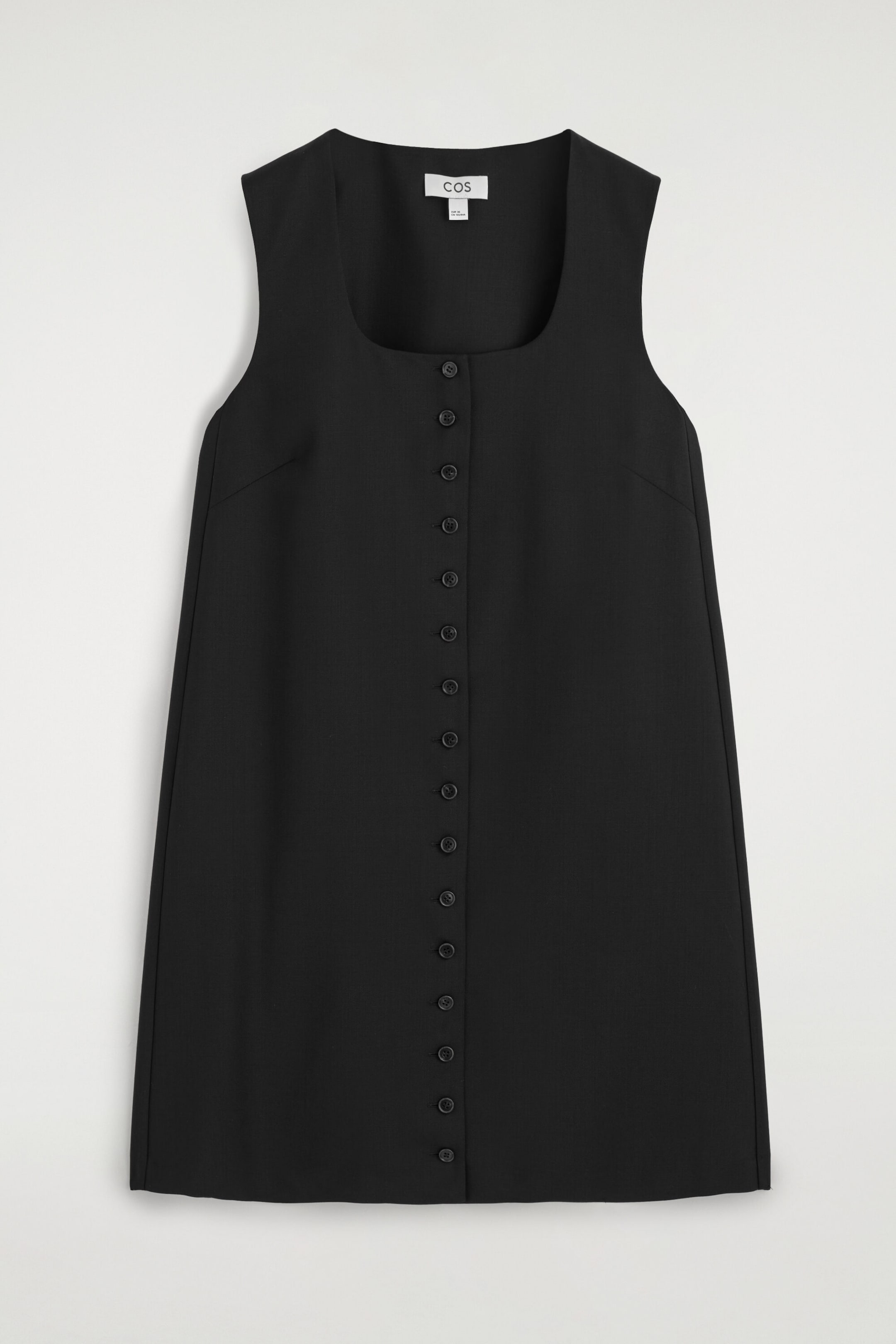 ROBE COURTE BOUTONNÉE EN SERGÉ DE LAINE