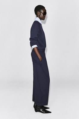 COTTON BARREL-LEG JOGGERS — NAVY 3