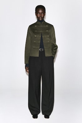 DOUBLE-FACED WOOL UNIFORM JACKET — KHAKI 3