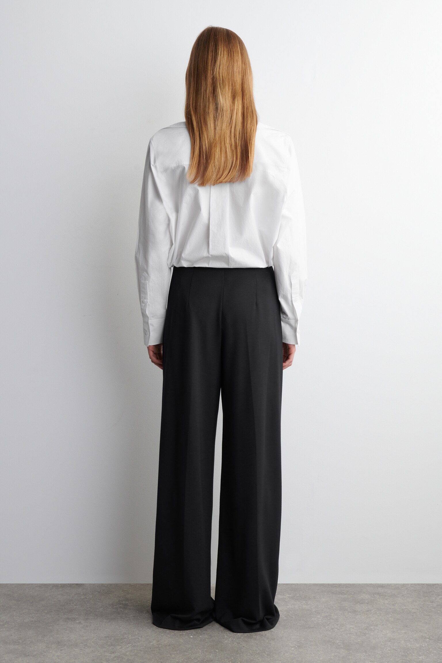 PANTALONI A GAMBA LARGA IN JERSEY - NERO - 4