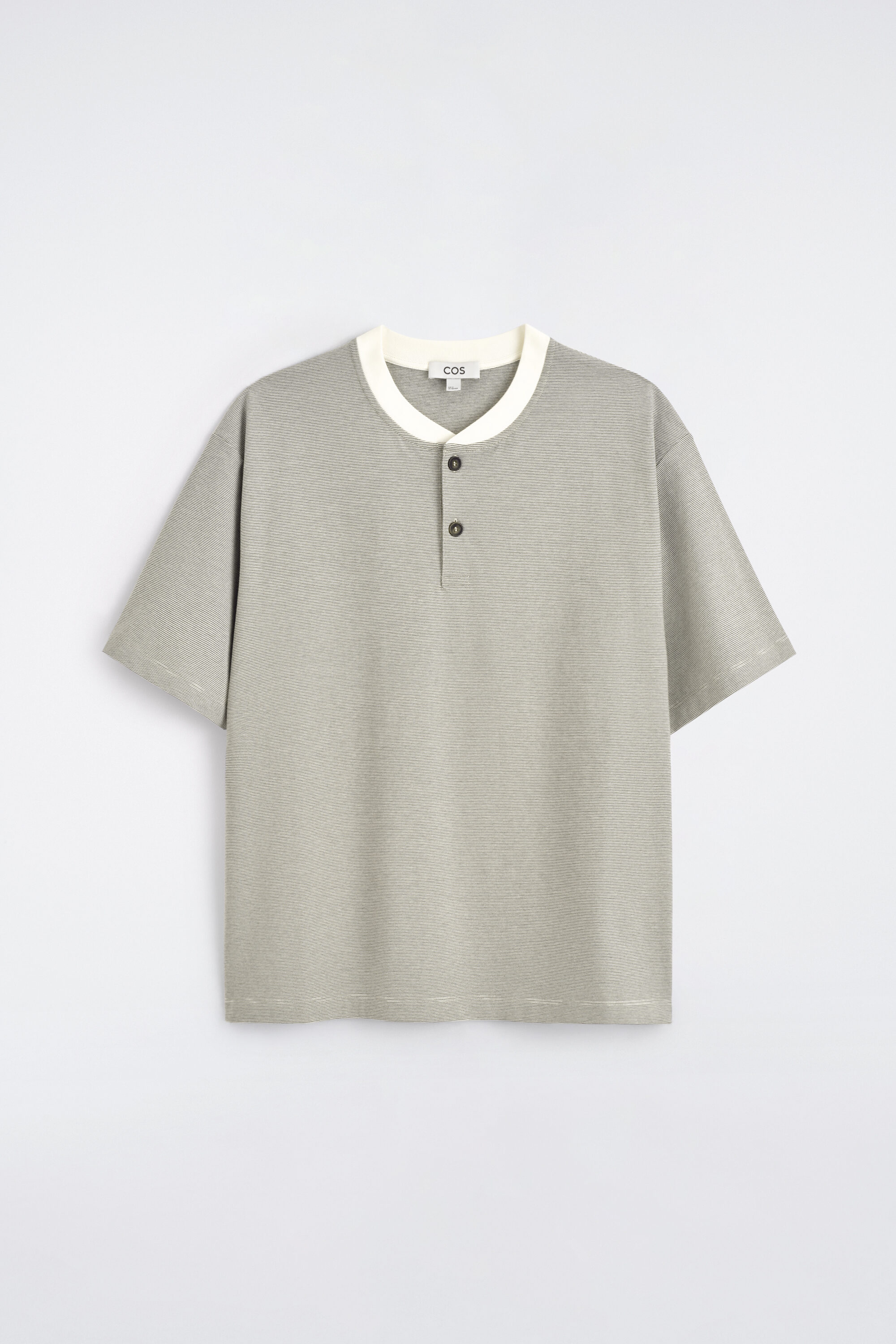 STRIPED COTTON HENLEY T-SHIRT - thumbnail 6