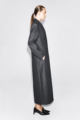 TAILORED WOOL-BLEND DOUBLE-BREASTED COAT — GRAY 3