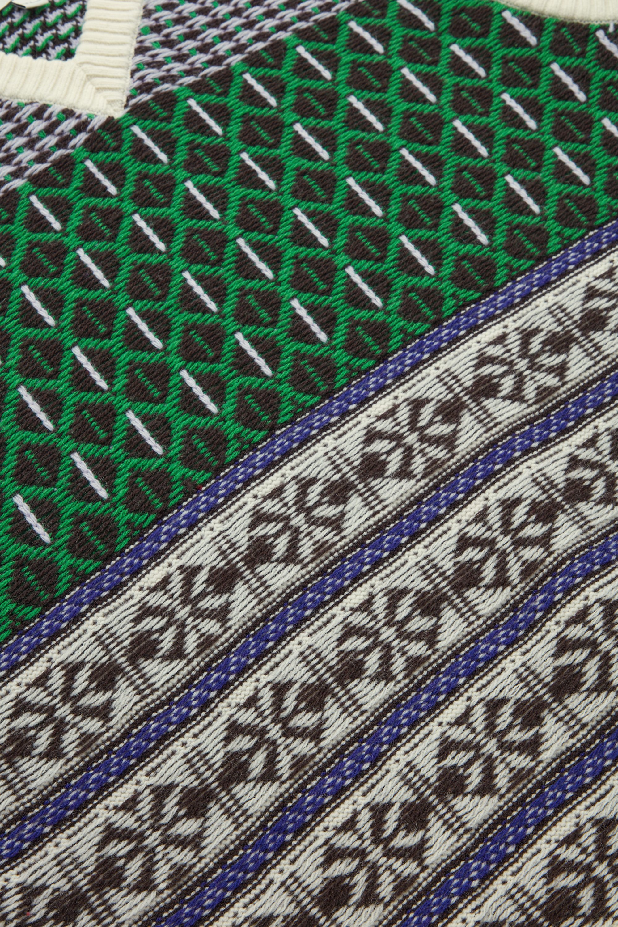 JACQUARD-KNIT VEST - GREEN / CREAM / NAVY | COS