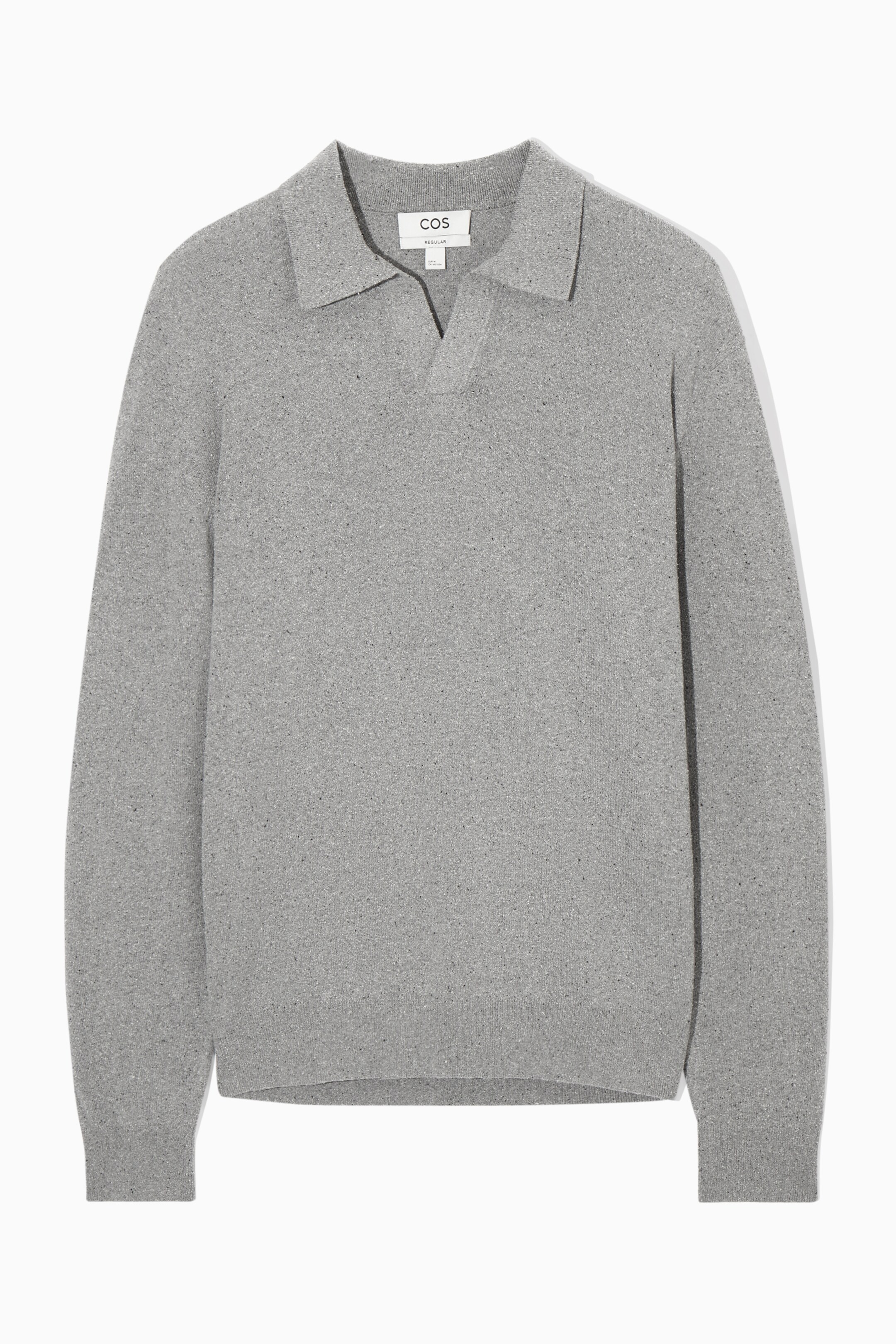 Se større billede: OPEN-COLLAR KNITTED SILK POLO SHIRT - GREY - HERRE | H&M DK 1