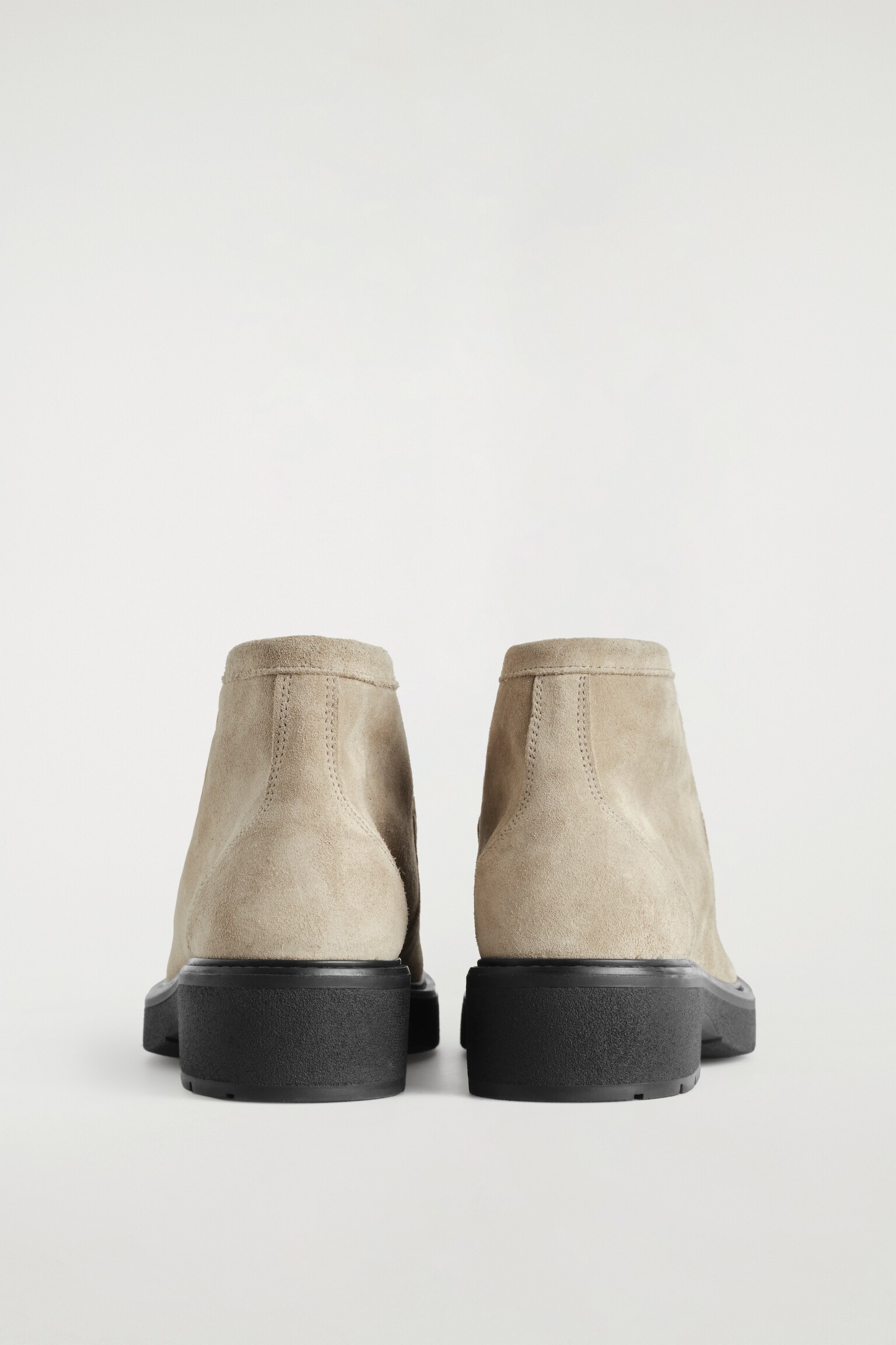 BOTTINES À LACETS EN DAIM - BEIGE/NOIR - 6