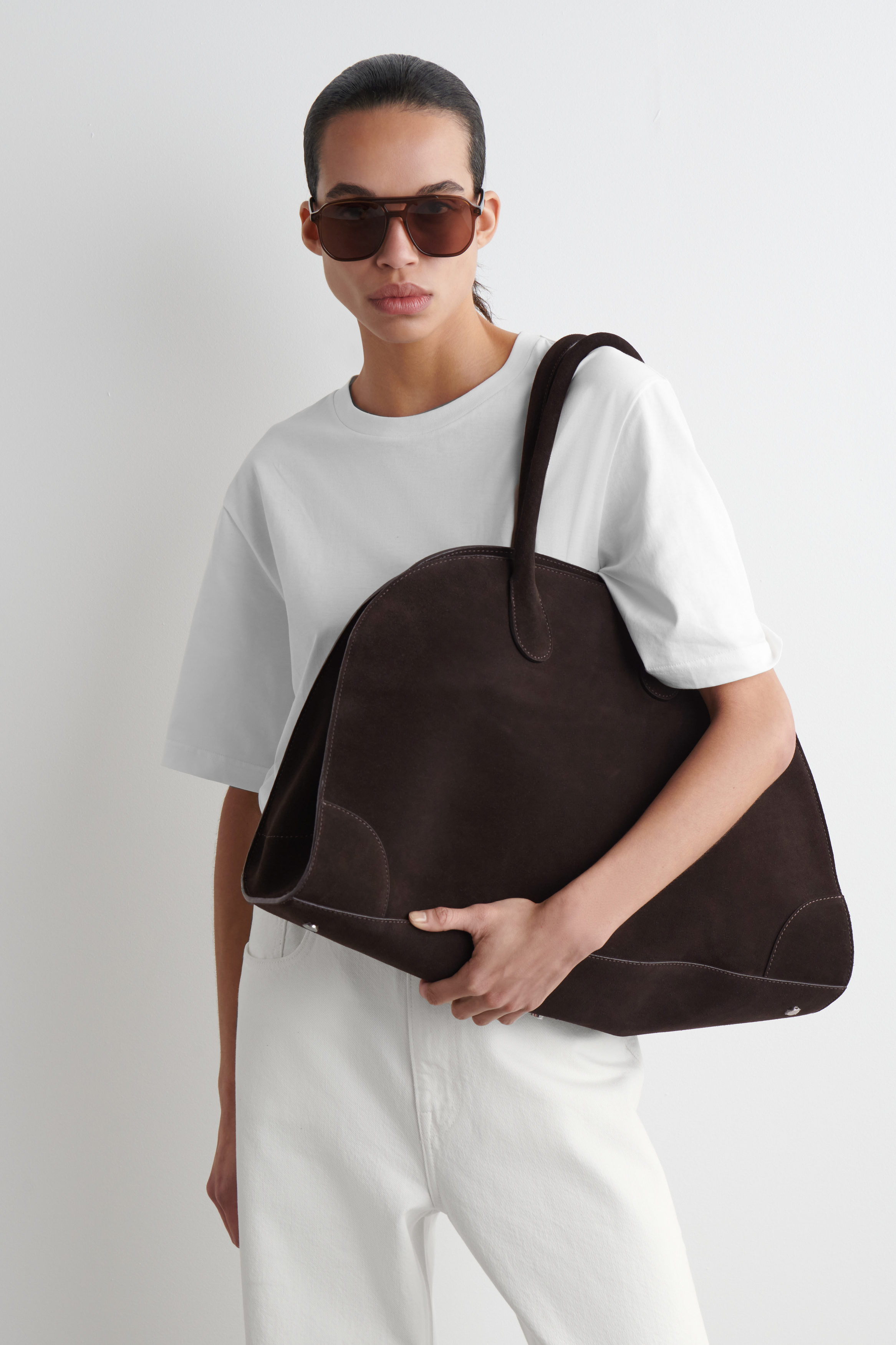 バッグ COS - Bowling Studio bag leather STUDIO BOWLING BAG - LEATHER - BLACK LEATHER | COS