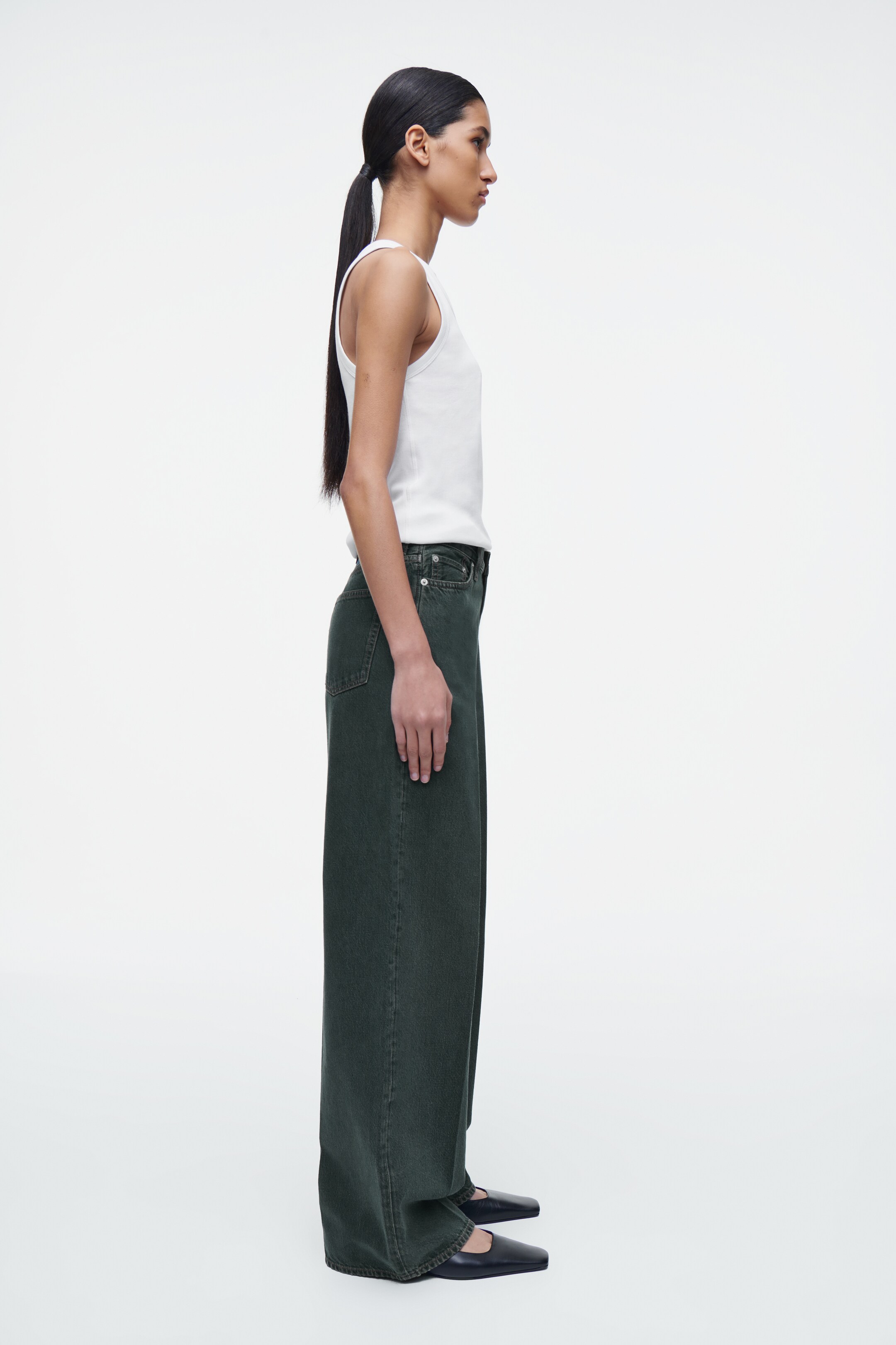 View larger image: TIDE WIDE-LEG JEANS - MID-WASH BLUE - Ladies | H&M GB 2