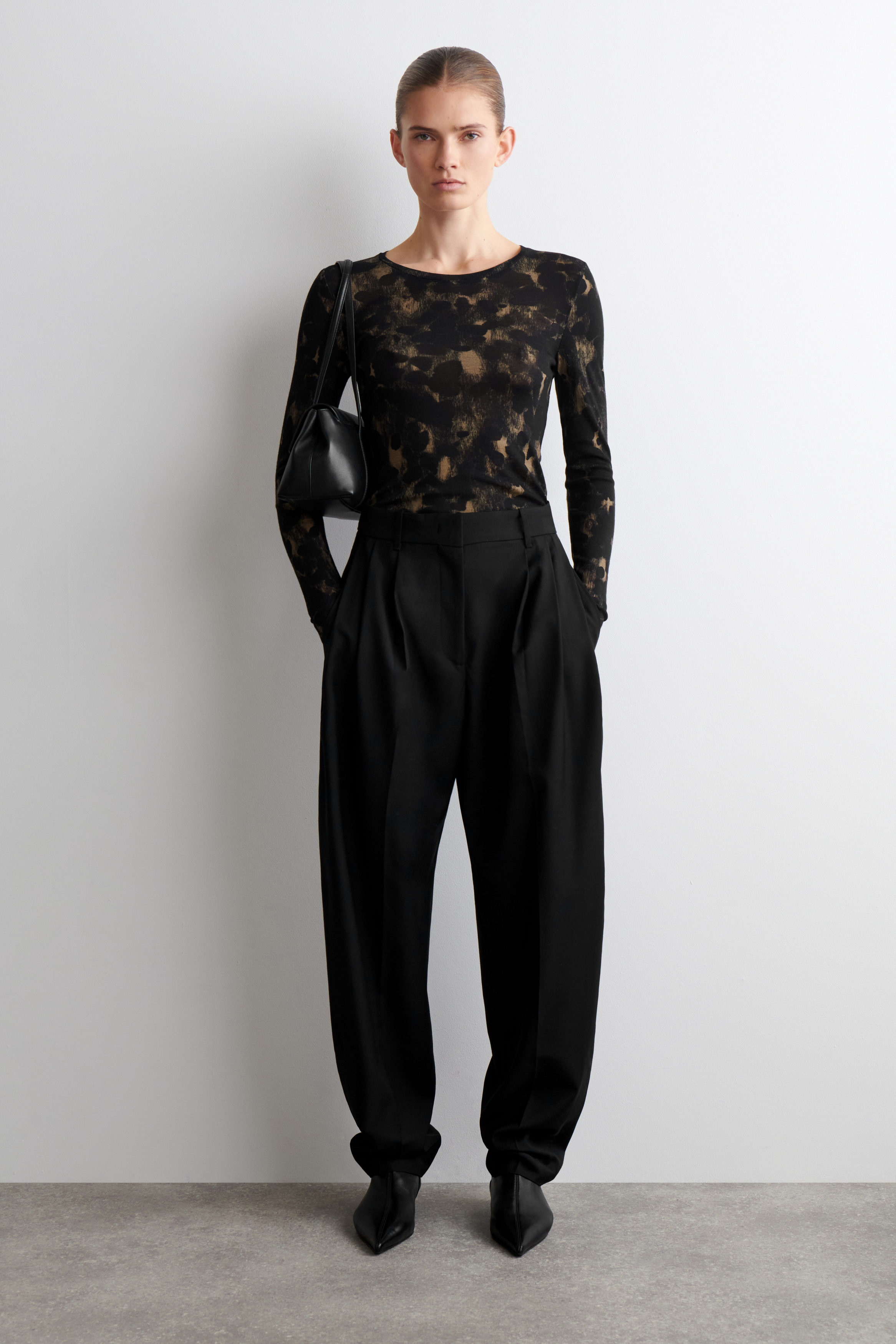 SLIM MERINO WOOL TOP - ANIMAL PRINT | COS US