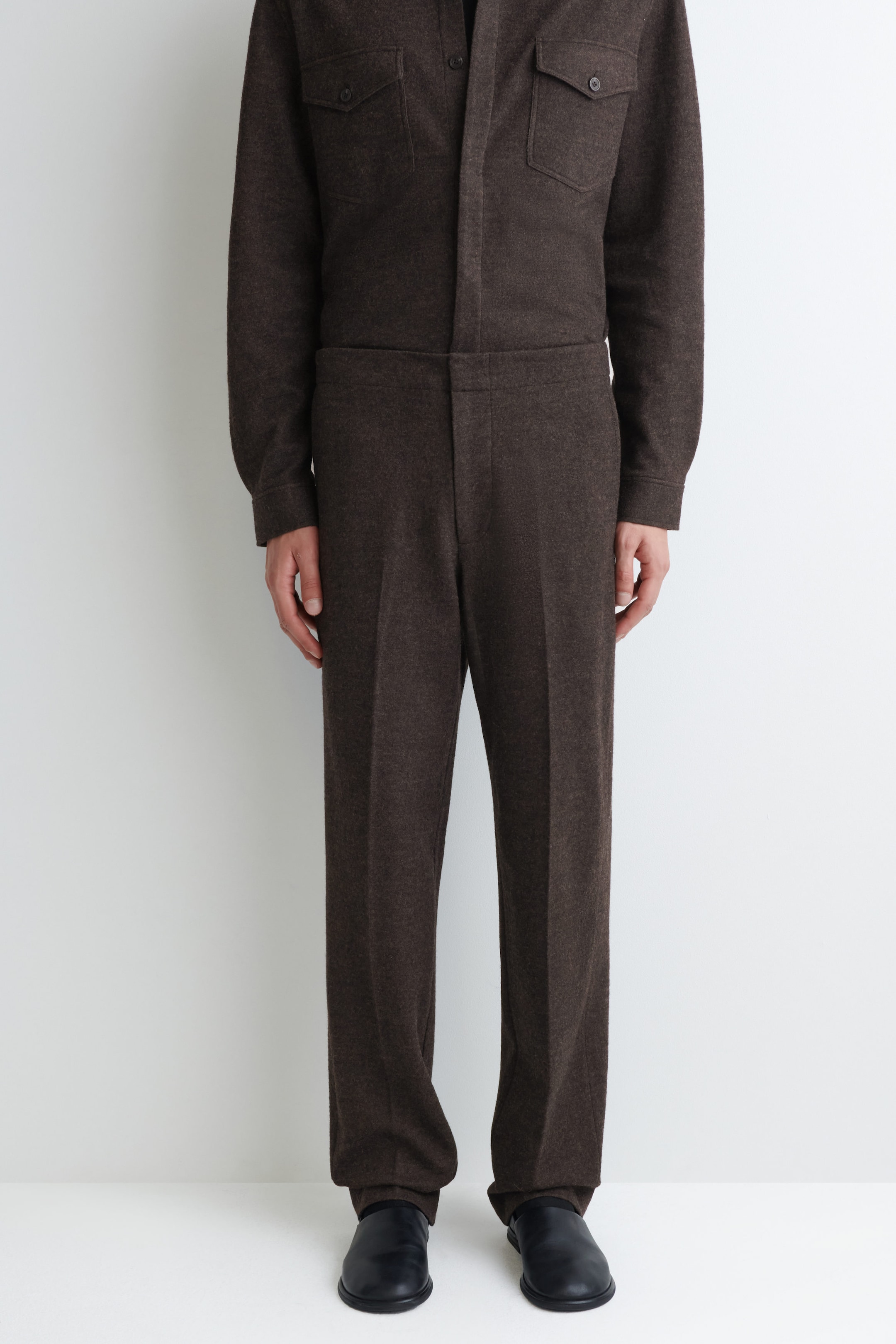 PANTALONI ELASTICIZZATI IN LANA COTTA