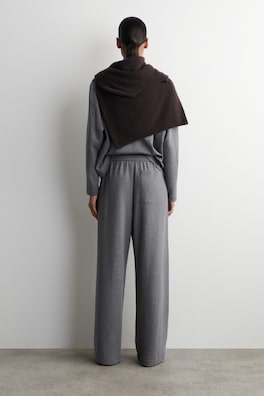 WIDE-LEG COTTON JOGGERS — GREY MÉLANGE 3
