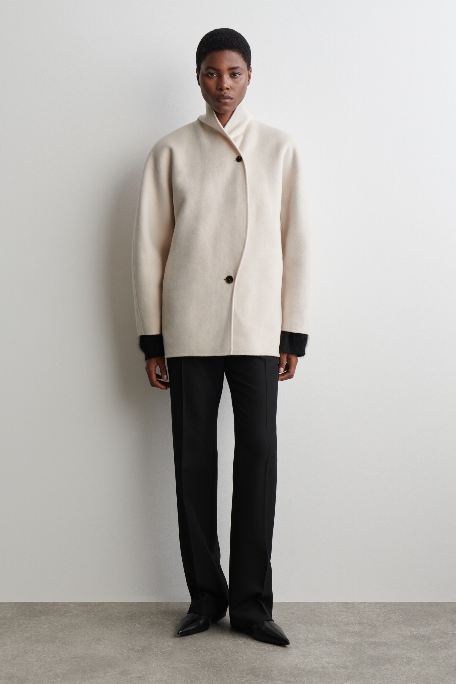 CABANJACKE AUS DOUBLEFACE-WOLLE - ELFENBEIN - 1