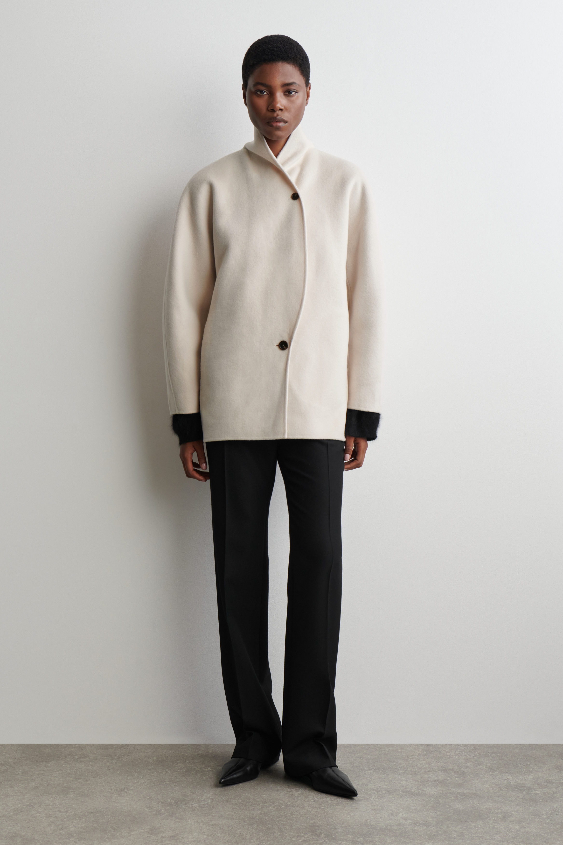 DOUBLE-FACED WOOL PEA JACKET