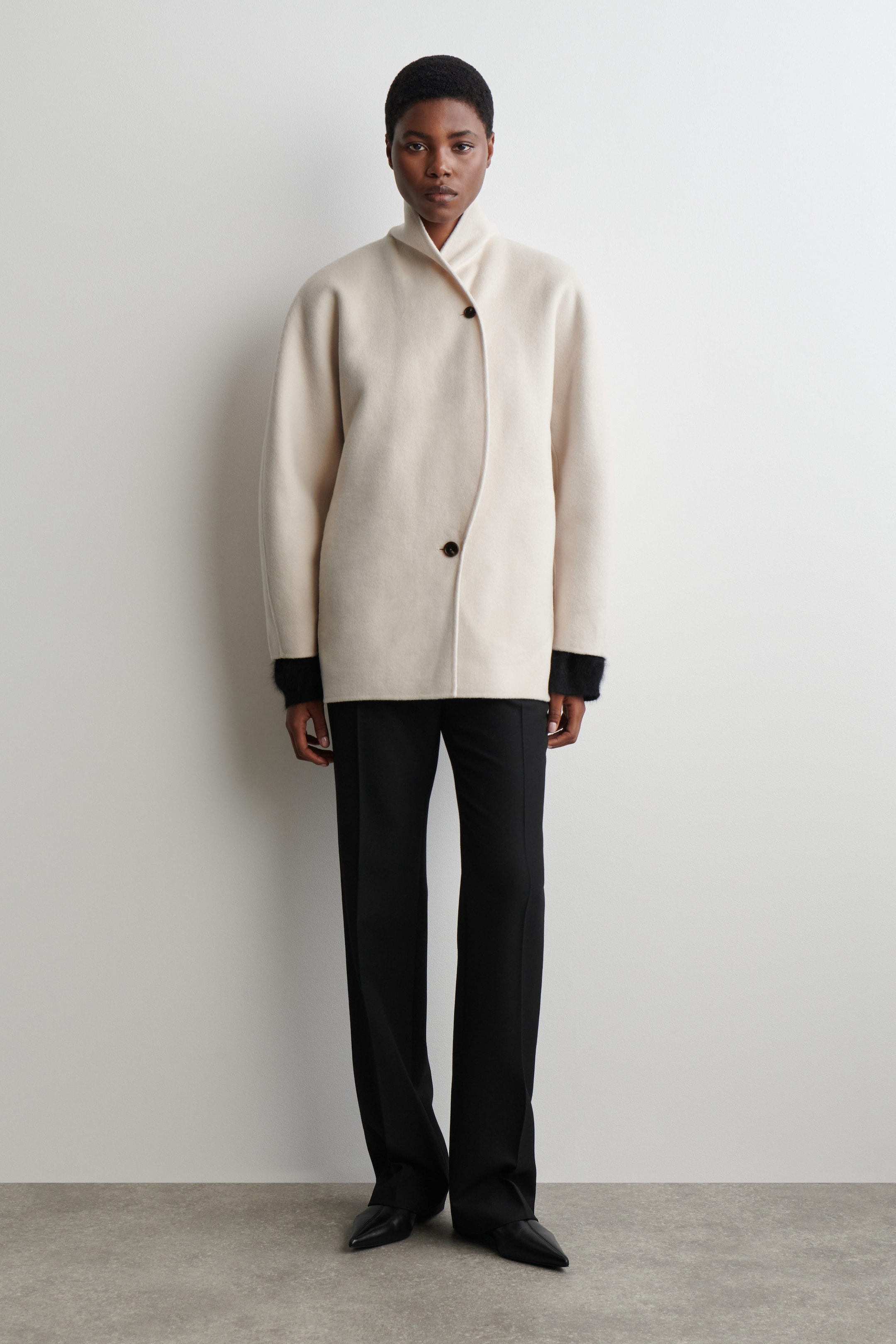 DOUBLE-FACED WOOL PEA COAT