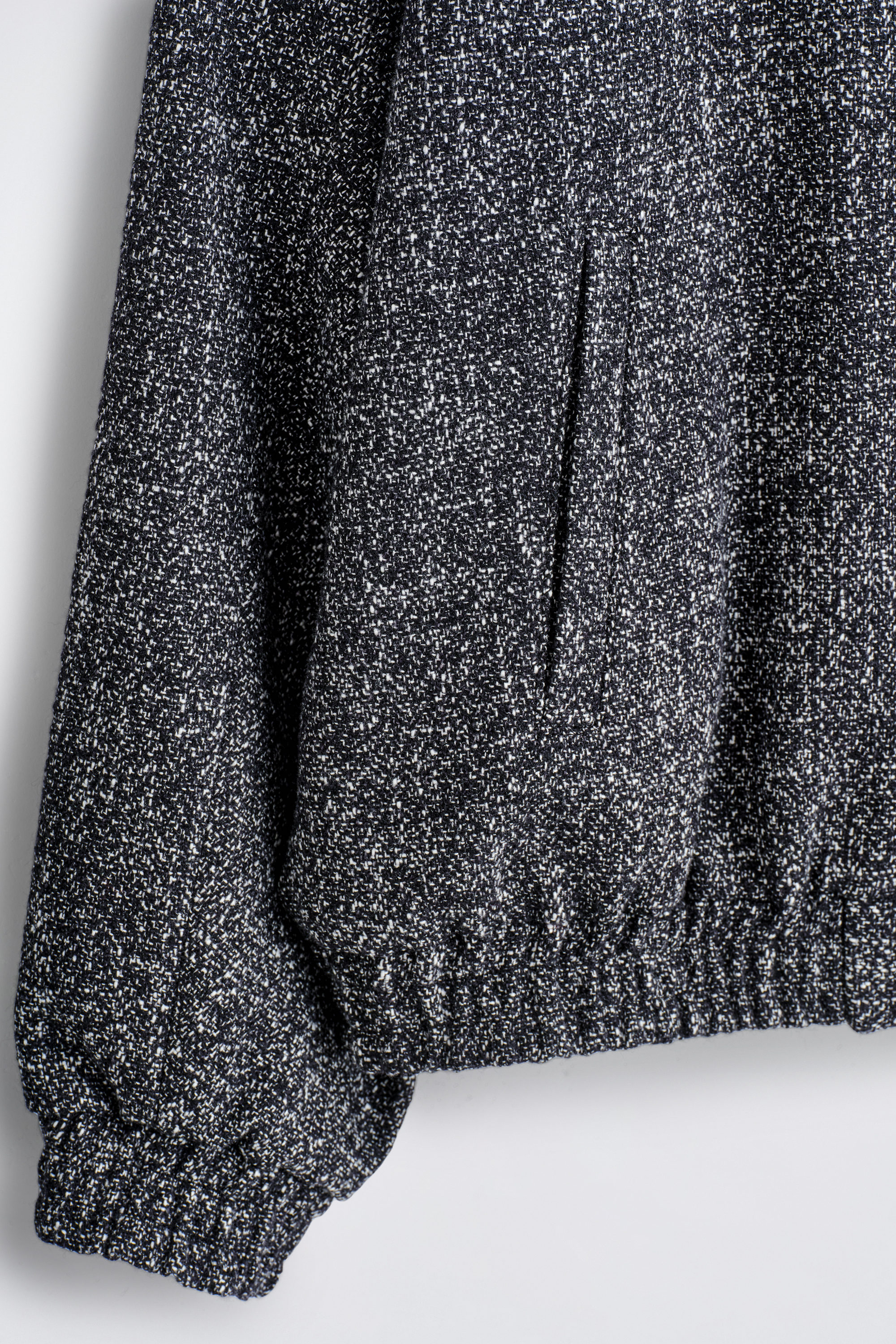 TWEED TRACK JACKET - BLACK | COS