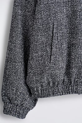 TWEED TRACK JACKET — BLACK 1
