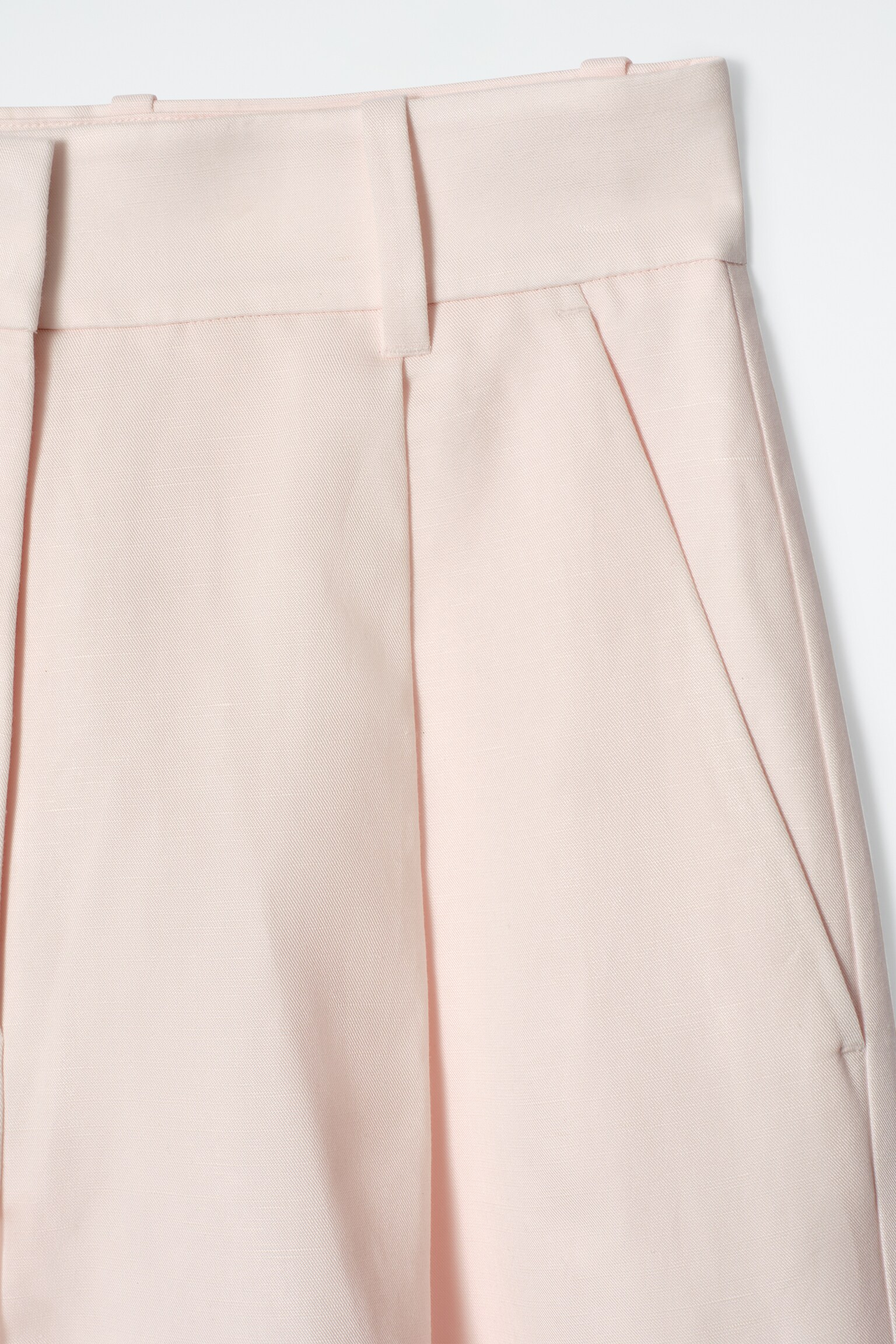 PANTALON LARGE EN LIN MÉLANGÉ DÉCONTRACTÉ - ROSE CLAIR/BLEU MARINE/NOIR - 5